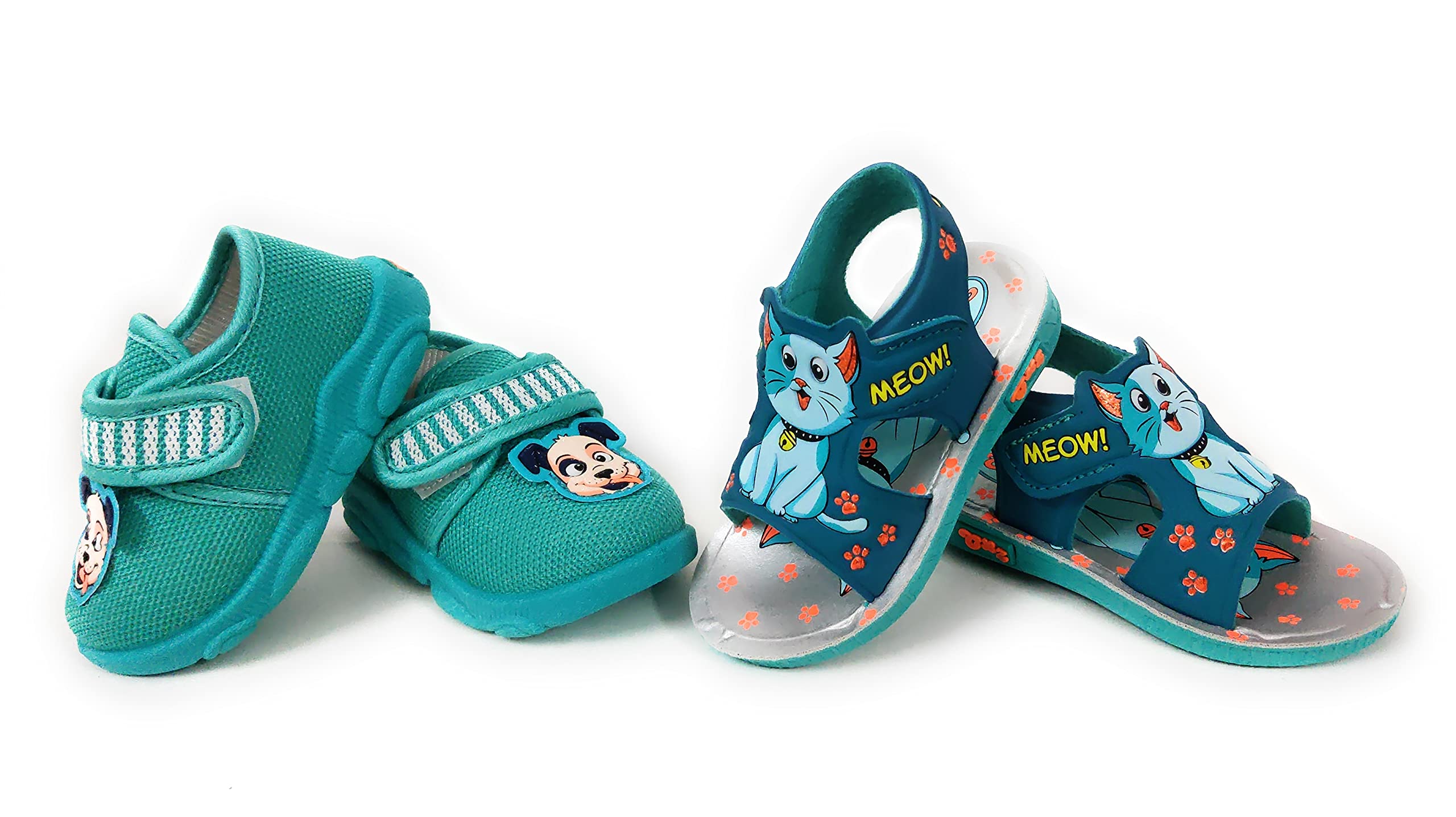 Coolz Kids Chu-Chu Sound Musical First Walking Shoes and Sandals Baby Boys and Baby Girls for 9-21 Months (Combo-Pack of 2 Pairs) (Sea Green, 15_months) 4