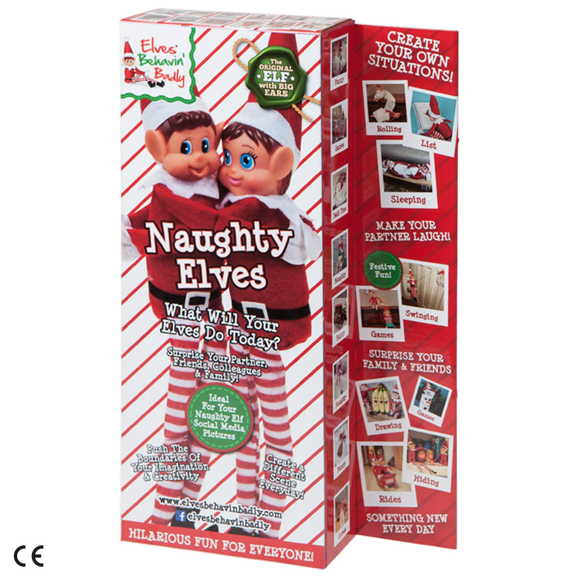 ColorBaby Elves Behavin' Badly, zestaw 2 niegrzecznych elfów, chłopca i dziewczyny, 30 cm, tradycja świąteczna, elastyczne ramiona i nogi, ręce z rzepem, lalki na Boże Narodzenie, gra dla dzieci