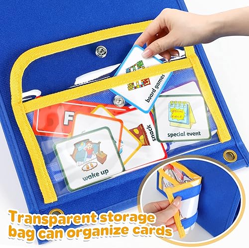 Miniatura 6 de Torlam Horario visual para niños, tabla de rutinas para dormir por la mañana para niños pequeños, tabla de comunicación de responsabilidad diaria,