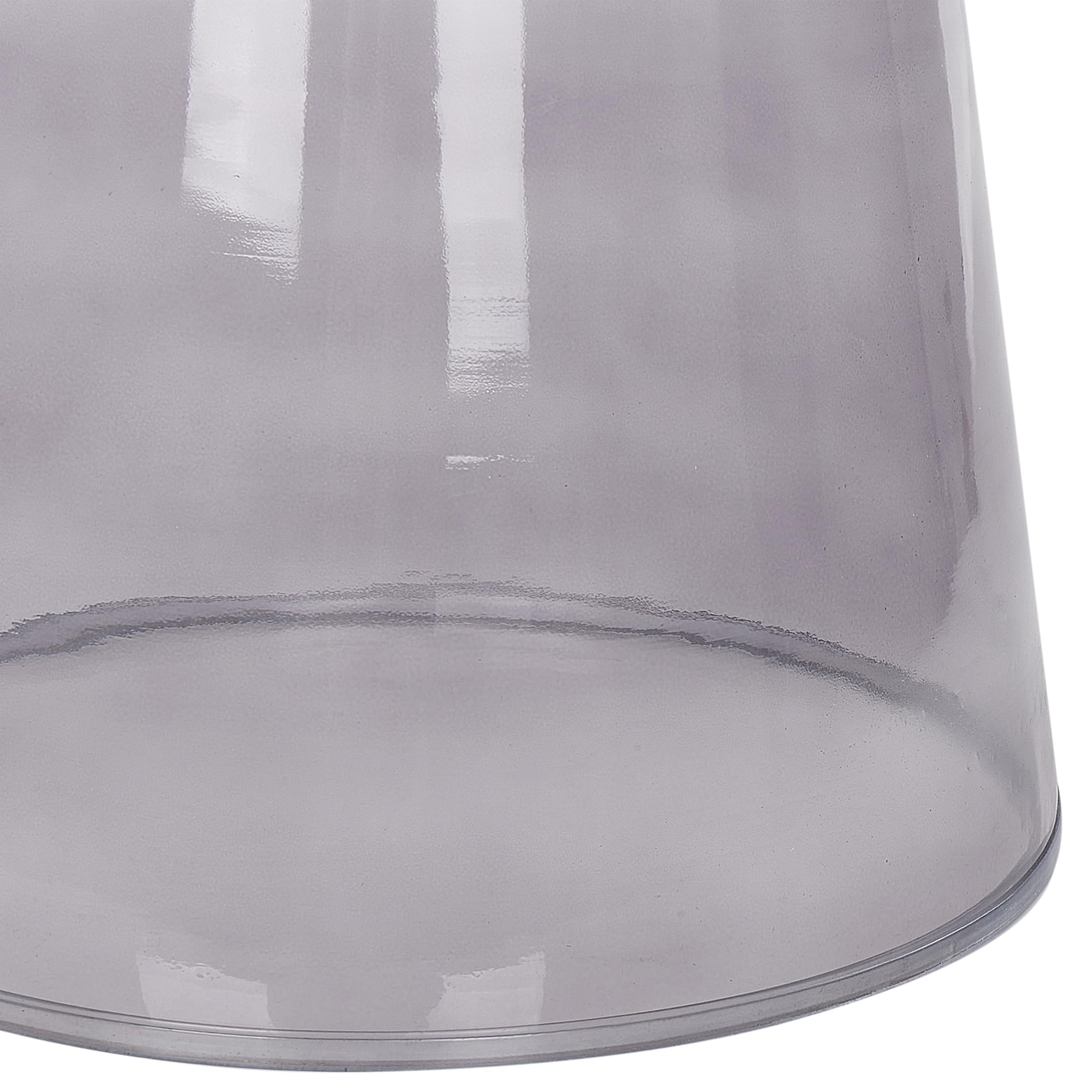 Beliani Mesa Auxiliar Decorativa de Vidrio Transparente Tintado ø 39 cm Gris Caldera