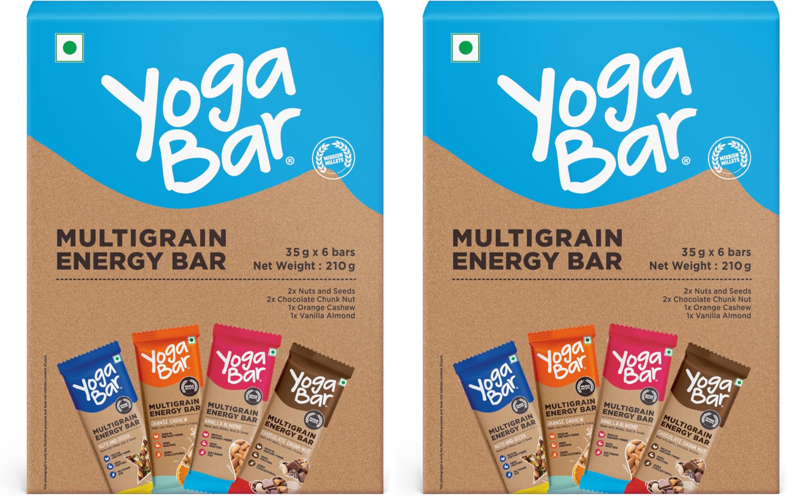 Yogabar Multigrain Energy Bars, 30 Bars | Healthy Diet with Fruits, Nuts, Oats and Millets | Gluten Free and High Protein | Packed with Chia and Sunflower Seeds — Amazon image 24