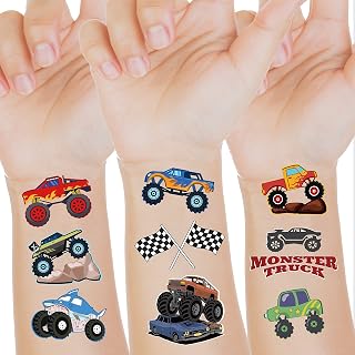 Monster Truck Birthday Party Supplies,Monster Jam Temporary Tattoos for Kids,Monster Truck Party Gift,Decorations,Favors
