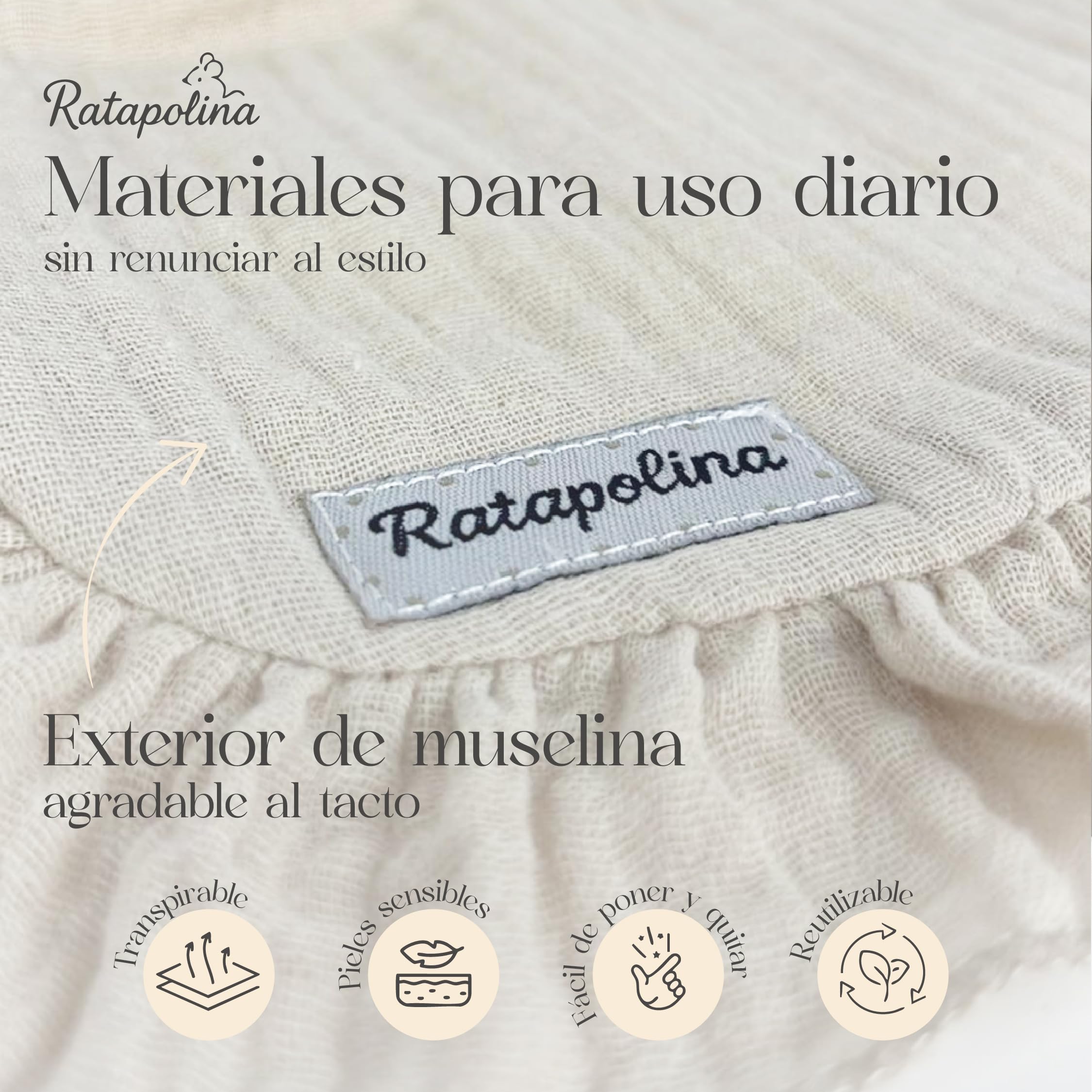 Baberos Bebe Impermeables de Muselina – Pack de 5, Diseño Elegante con Capa Impermeable Interior, Suaves y Resistentes