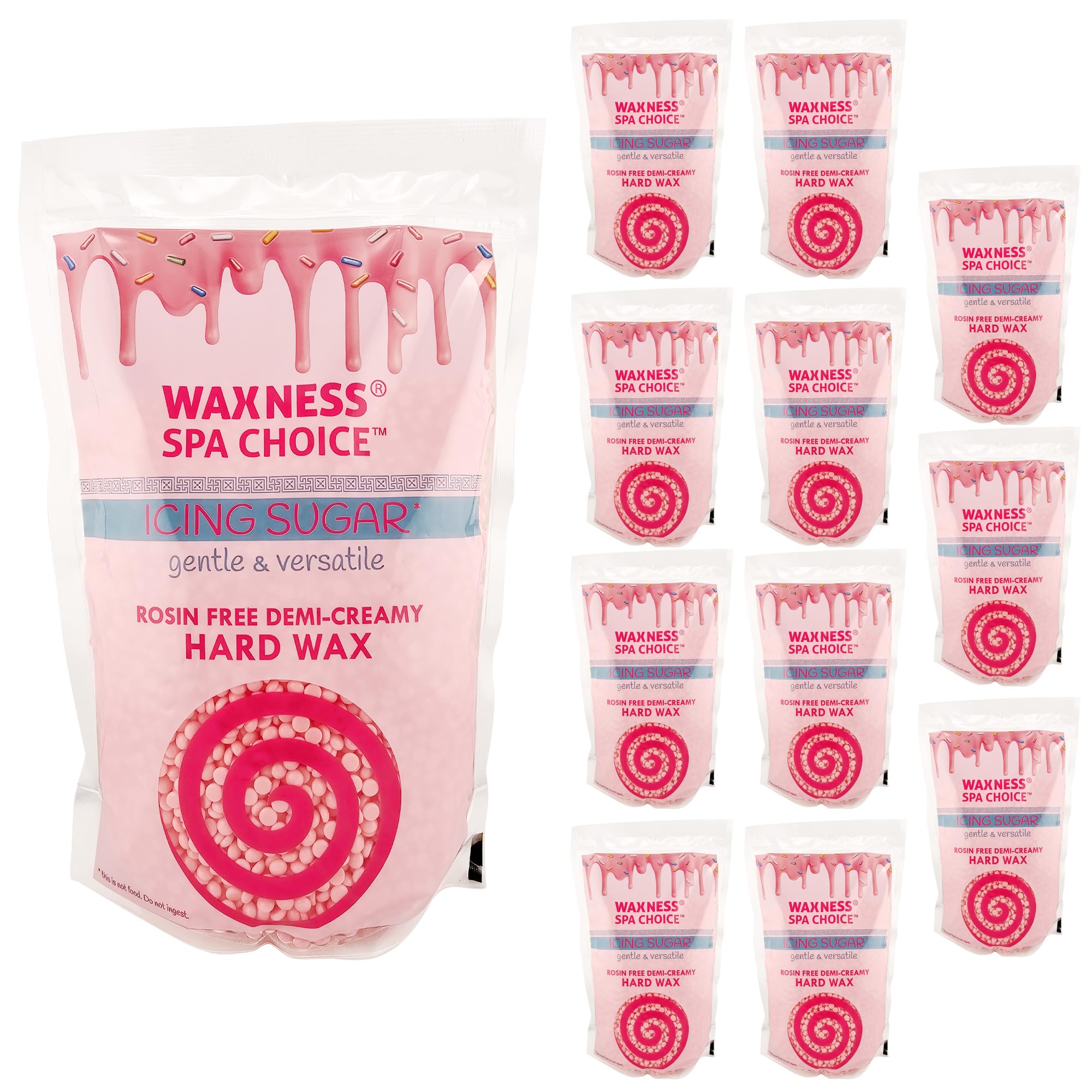 Waxness Spa Choice Hard Wax Icing Sugar 1.76 lb / 800 g Pack of 12