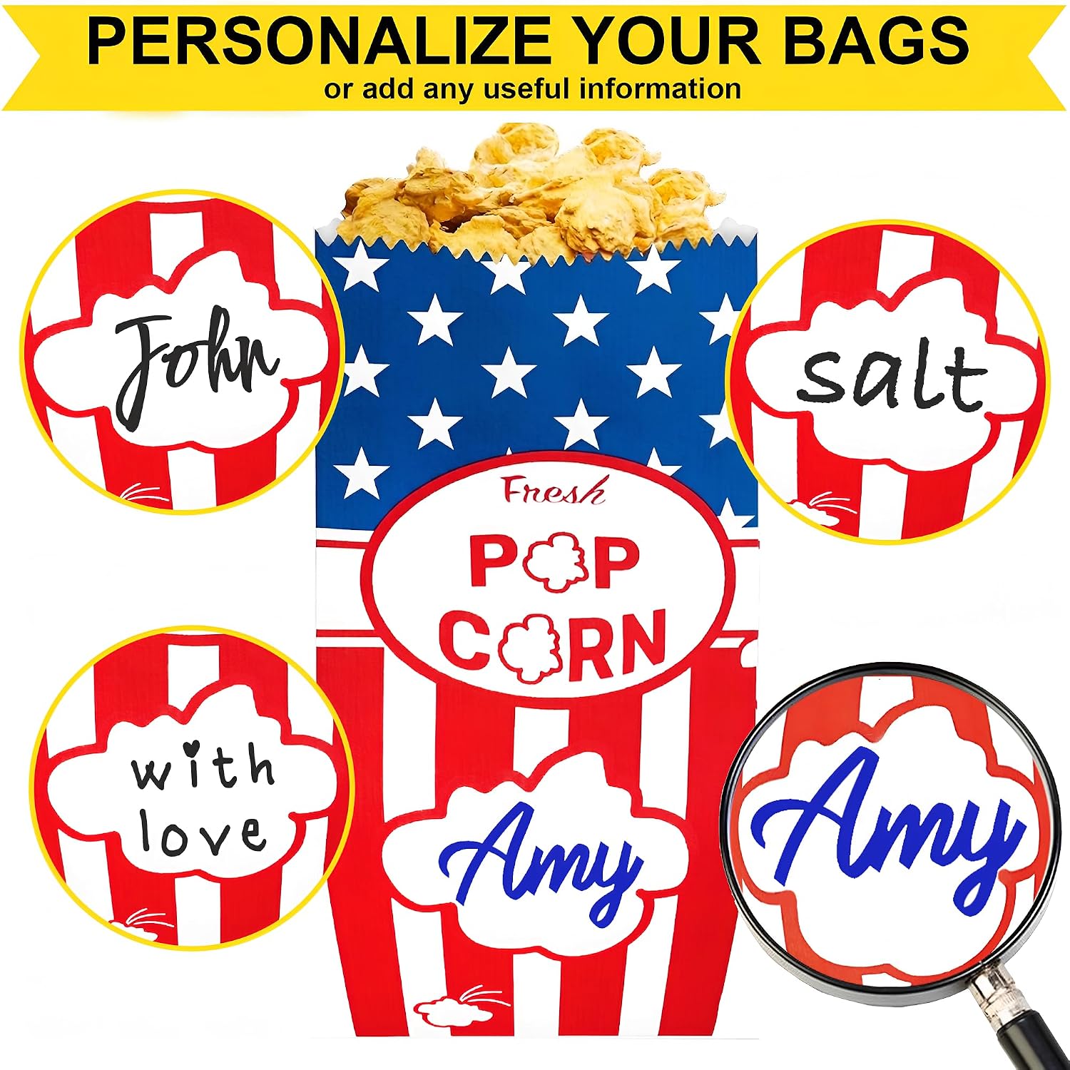 CUSINIUM 1oz Multicolor Paper Bags (100-pack) - Carnival Theme - Customizable image 4