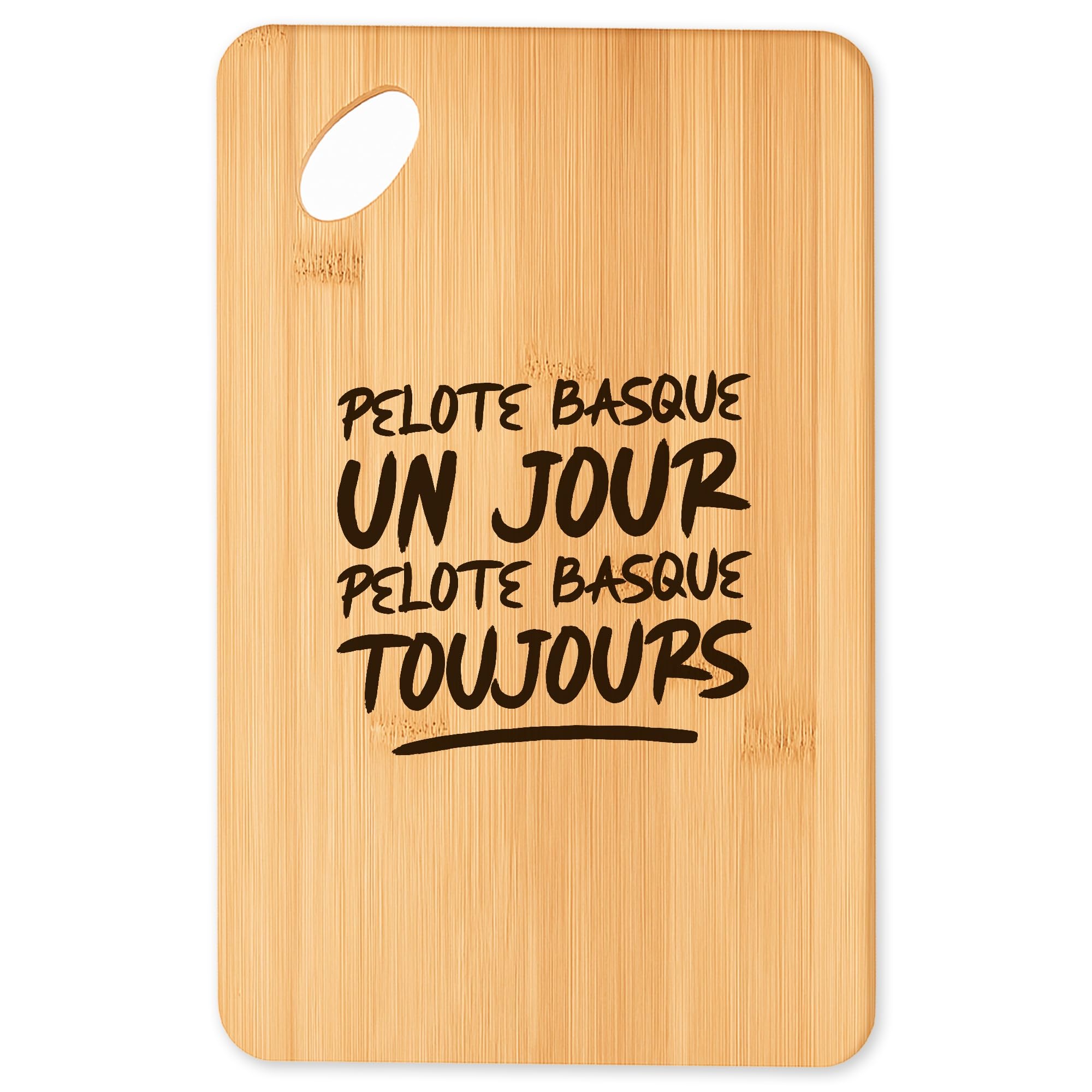 Planche à découper Pelote basque en bambou pour vos apéros de cuisine et barbecue