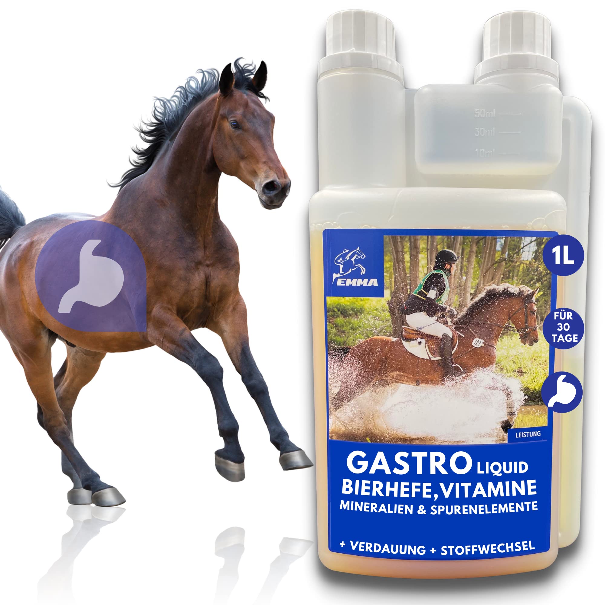 Buy EMMA® trointestinal Cure Liquid for horses, horse feed with brewer's yeast for Horses I