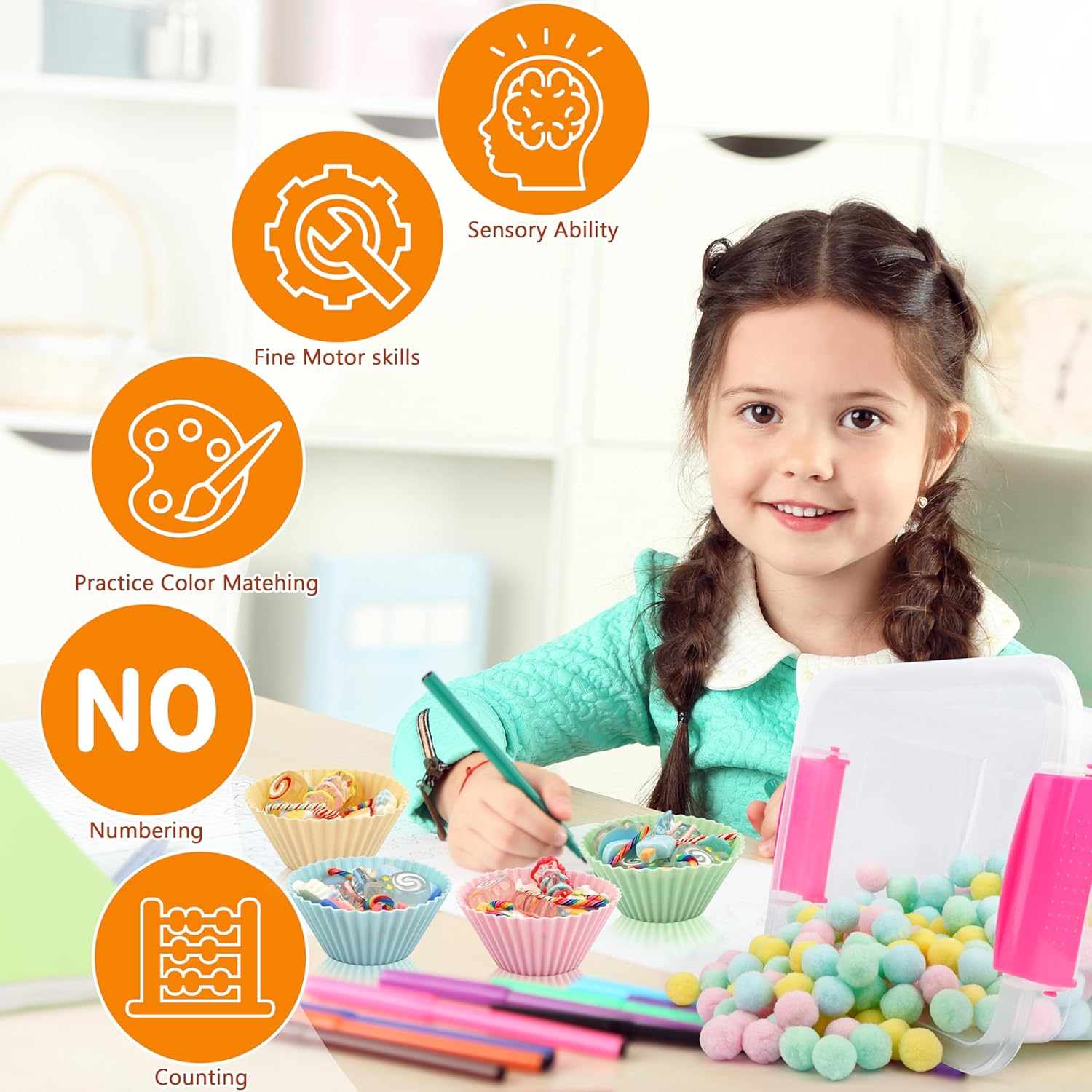 Ice Cream Sensory Bin Fillers - 353 Pcs Candy Sensory Bin Items Pastel Colorful Fine Motor Toys Counting Sorting Set with Acrylic Candy Ice Cream for Kids Toddler Preschool Learning Activity