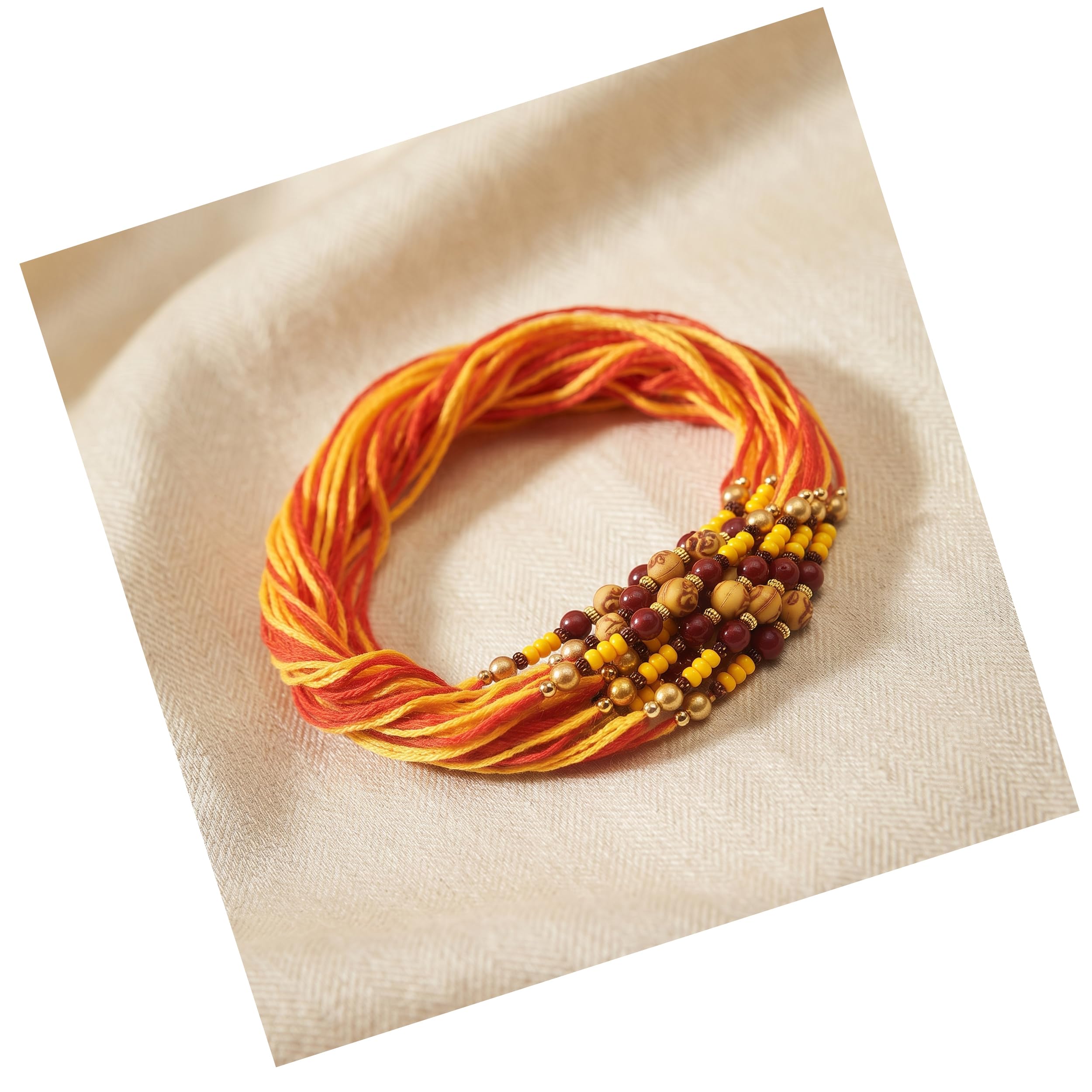 Set Of 12 Pcs Traditional Designer Very Simple Multi Beaded Dora Moli Thread Rakhi Set For Brother Bhaiya Bhai with Roli Chawal Pack | Handmade Rakhi For Raksha Bandhan Gift Set-picture-35