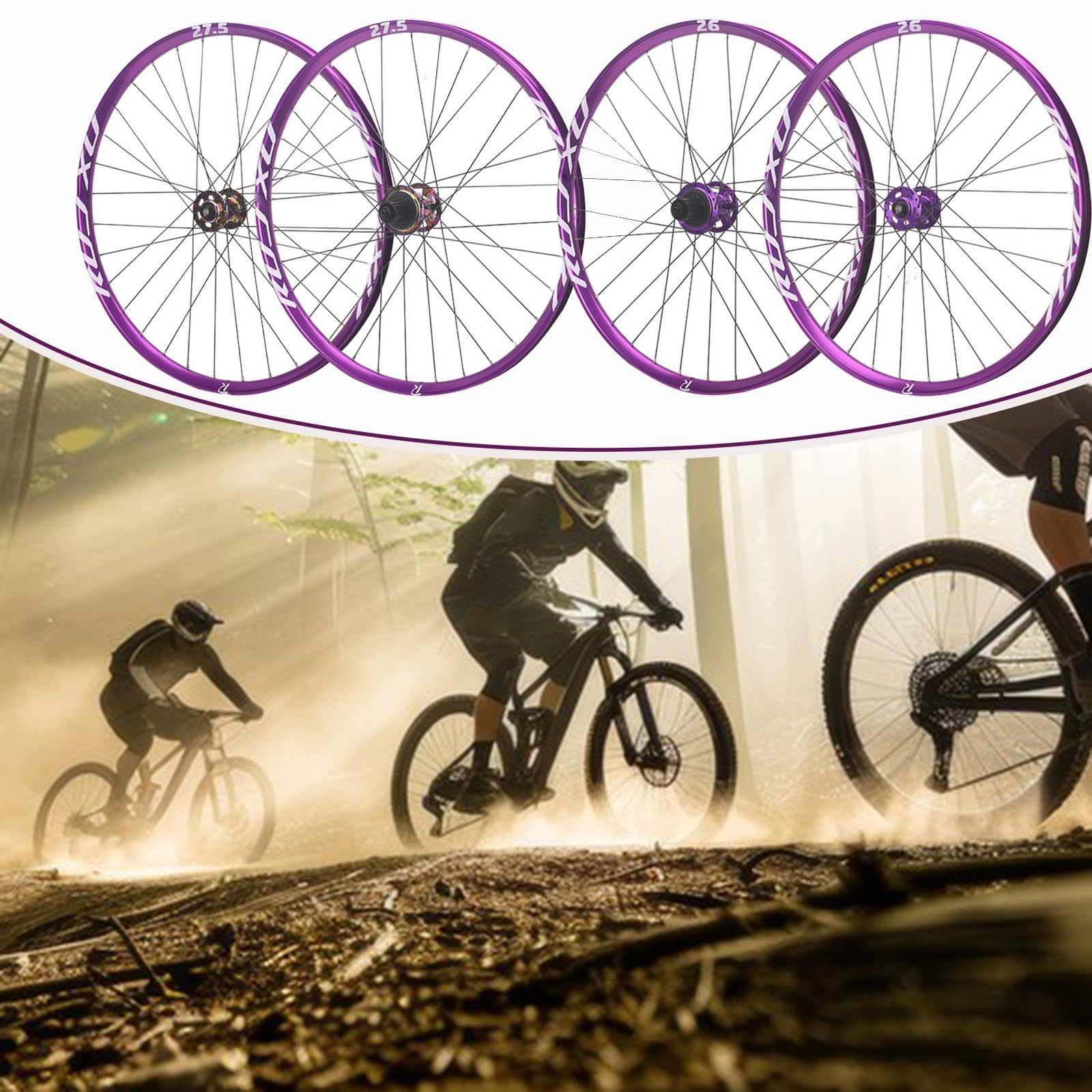 Ruote MTB 26 27,5 29 Pollici Perno Passante Freno A Disco Lega Di Alluminio Bici Ciclismo Cerchio Anteriore E Posteriore Per 7-12 Velocità