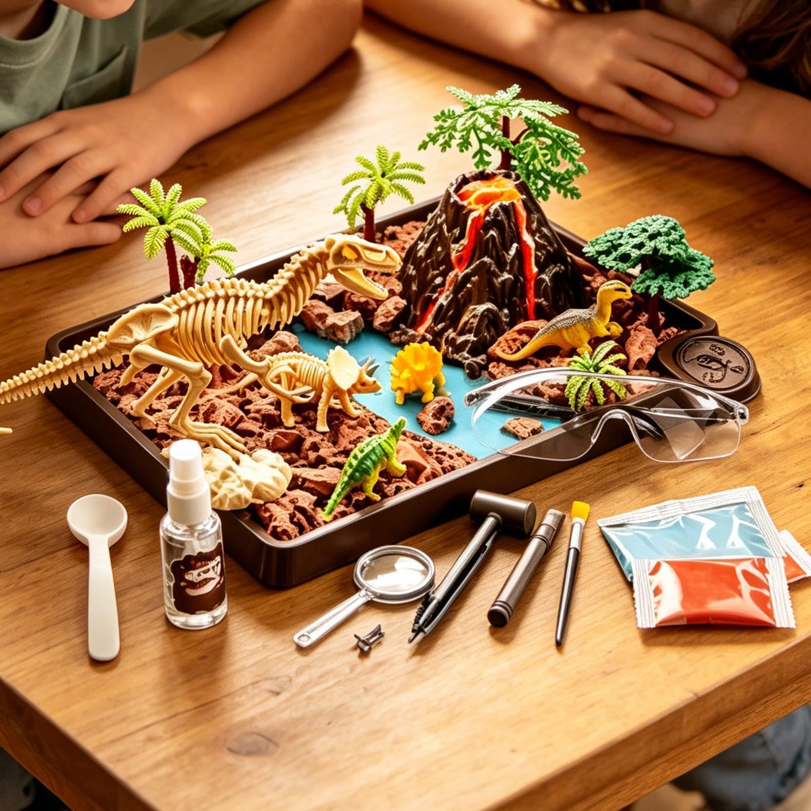 Zestaw Do Wykopalisk Skamieniałości Dinozaurów Interaktywna Gra Manualna | Zabawka dla Dzieci do Wykopalisk Dinozaurów Dla chłopców, przedszkolaków, do pokoju zabaw i przedszkola