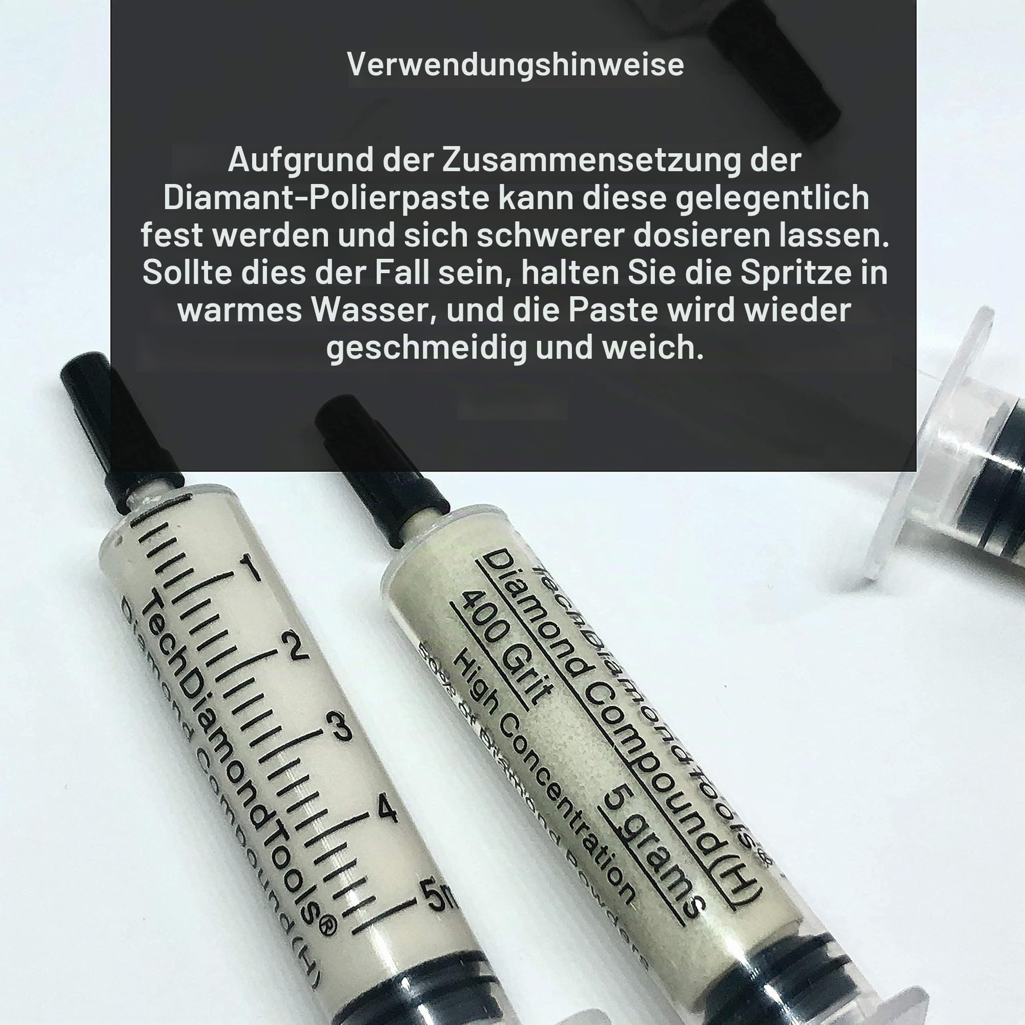 TechDiamondTools Diamant-Paste, 5 g, Spritze 50% Konzentration des Diamantpuders, 200,000 grit / 0-0.1 microns, Körnung 200.000/0-0,1 Mikron