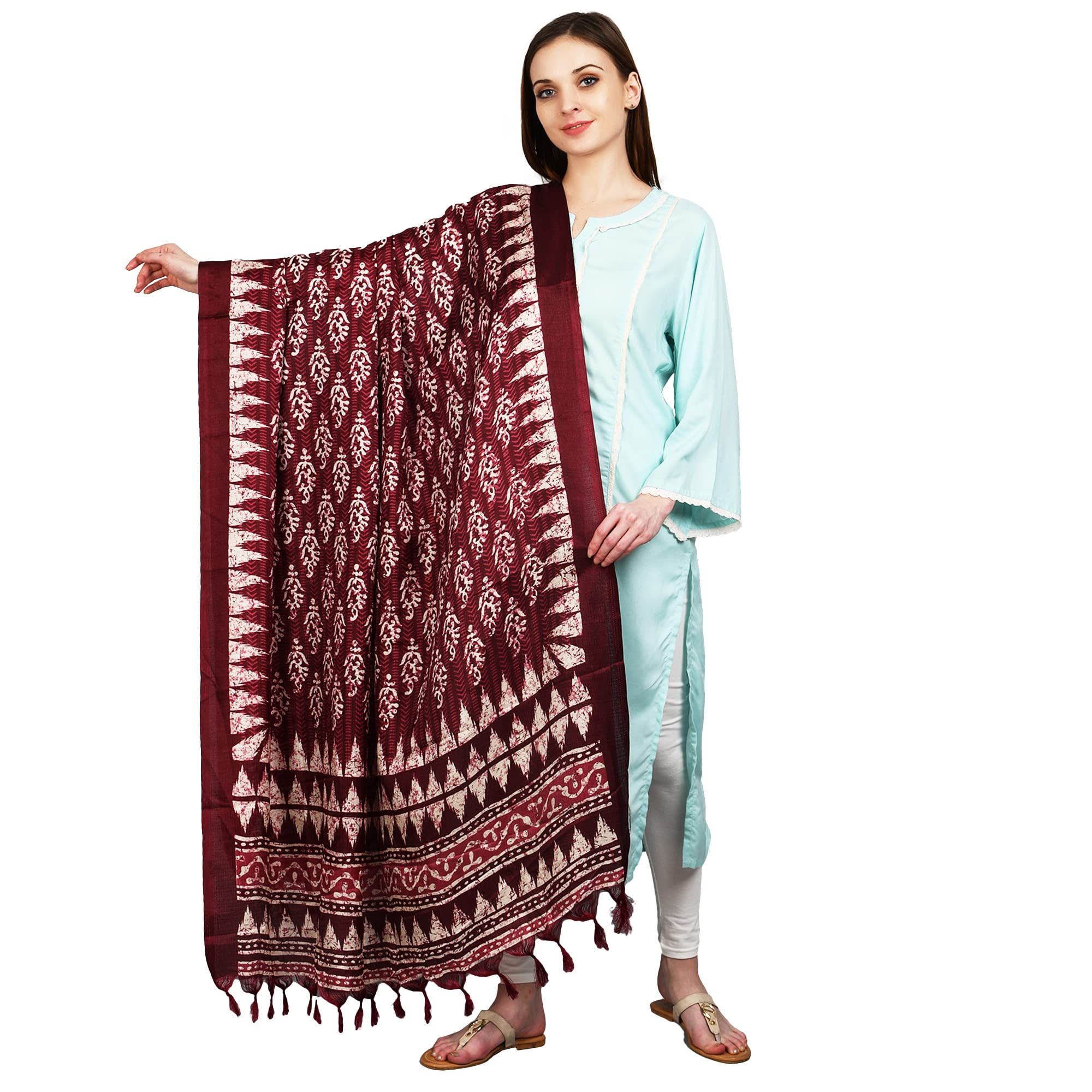 karthav fashion Women's Patola Batik Buti Printed-picture-23