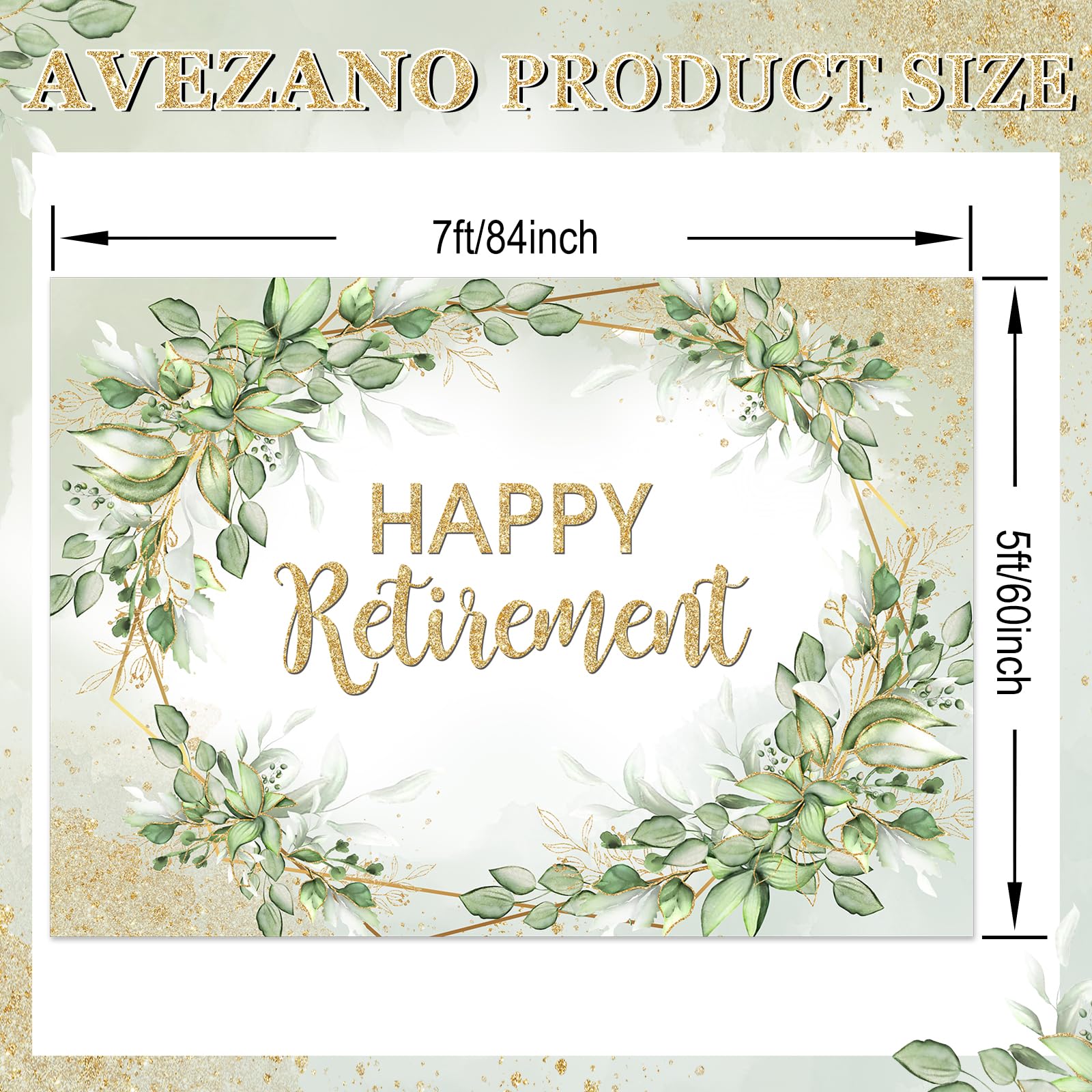 7x5ft Greenery Birthday Backdrop - Sage Green Eucalyptus Leaves Photography Background Banner