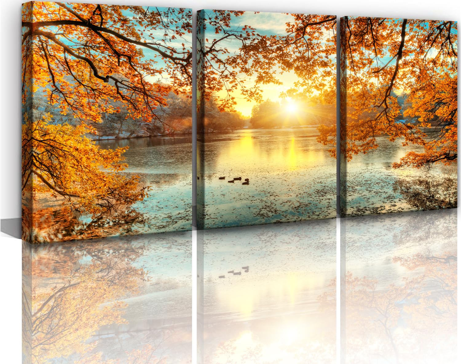 Yxbhhym Fall Forest Sunset Canvas Set