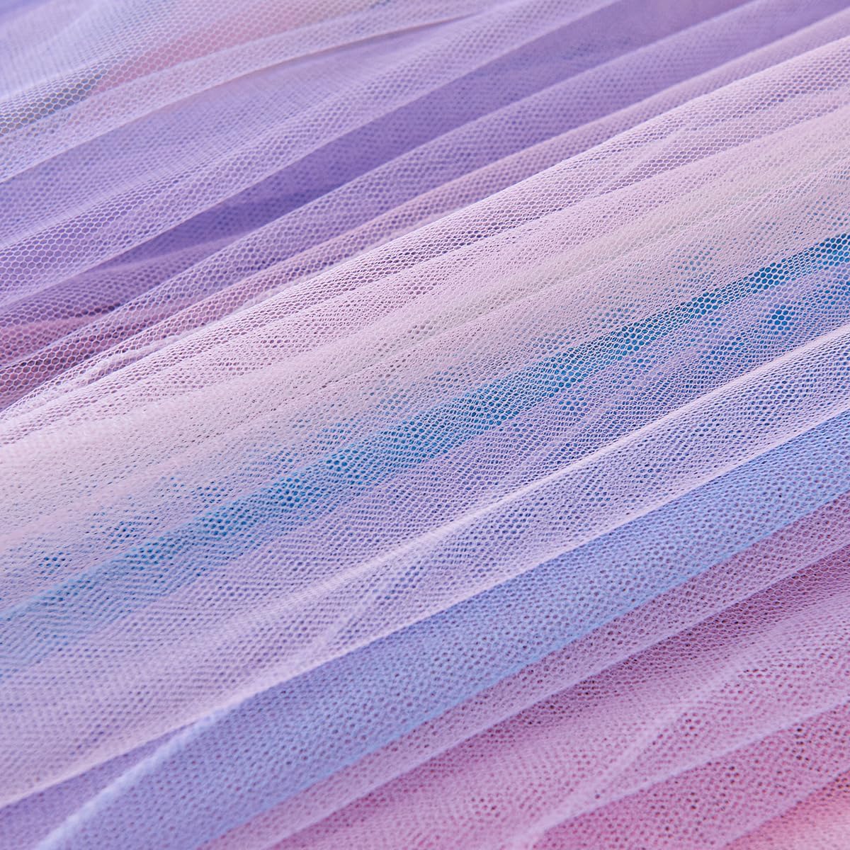 Rainbow Bed Canopy for Girls and Adult | w/Rainbow LED Star Lights String Colorful Mesh Stitching Mosquito Net, Princess Dome Mesh for Bedroom Decoration Princess Netting, Purple