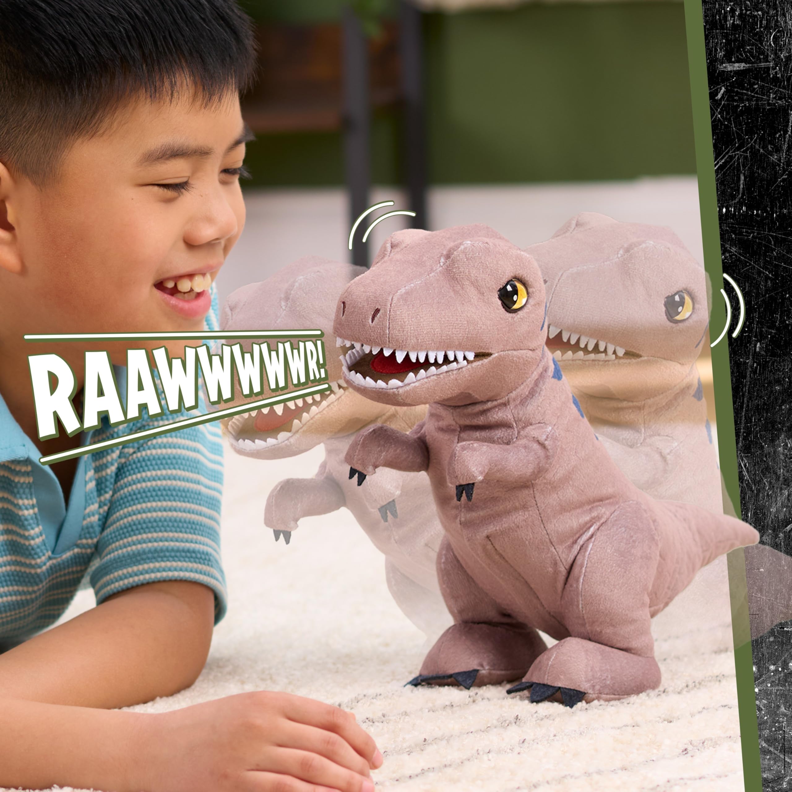JURASSIC WORLD Roarin T-REX Plush, Kids Toys for Ages 3 Up by Just Play