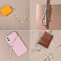 Vista 6 de Abalorio con cuentas para teléfono, correa de muñeca personalizada hecha a mano, llavero para teléfono