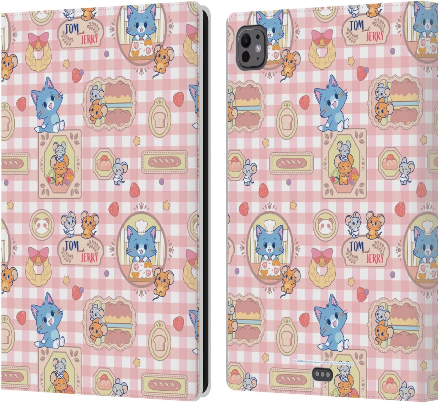 Head Case Designs Officially Licensed Tom and Jerry Baking Pattern Gokko Graphics Leather Wallet Case Compatible with Apple iPad Pro 11 M4/M5 2024/2025