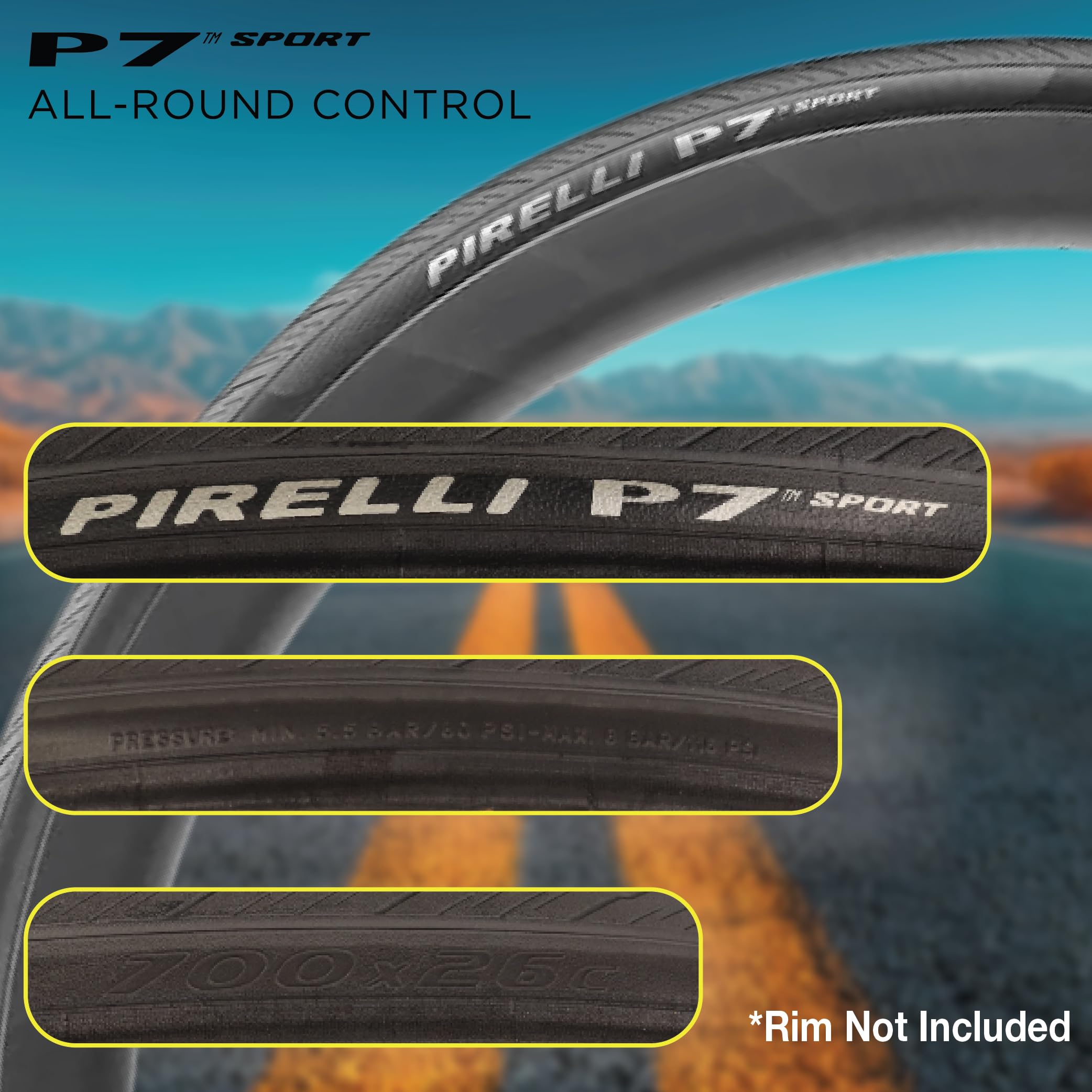 ピレリ Pirelli P7 Sport　700x26c 2本セット チューブ付 PIRELLI ピレリ 自転車 タイヤ P7 Sport クリンチャー 700x24c