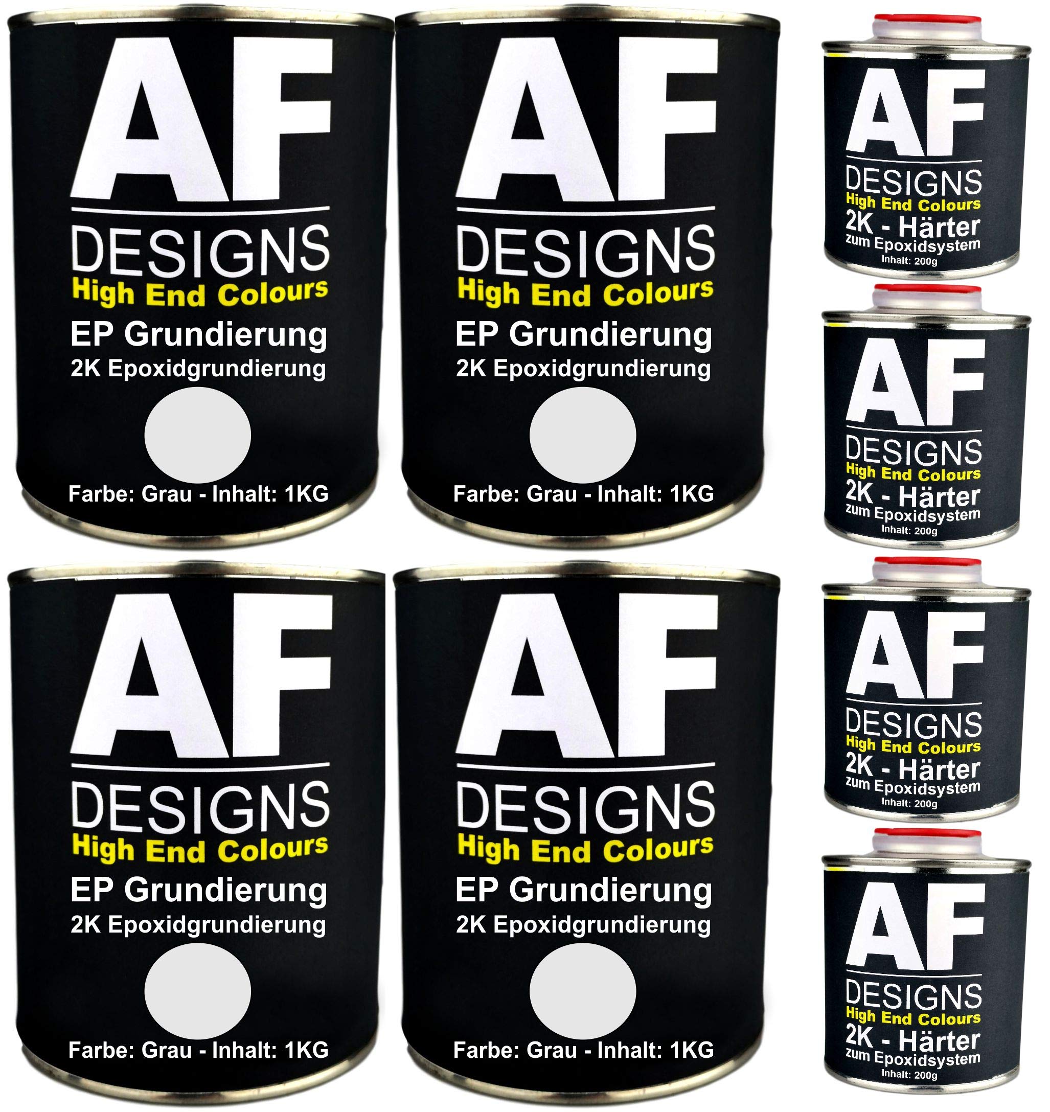 Alex Flittner Designs Epoxidfüller 4 x 1,20 kg 2K Grundierung Füller EP | 2K Epoxidfüller/Grundierung unverdünnt mit hohem Korrosionsschutz