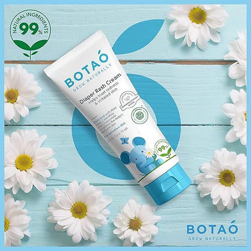Miniatura 7 de BOTAO Baby's Natural Diaper Cream  Crema orgánica para pañales verificada por EWG  Alivia naturalmente las erupciones del bebé  Ungüento de zinc