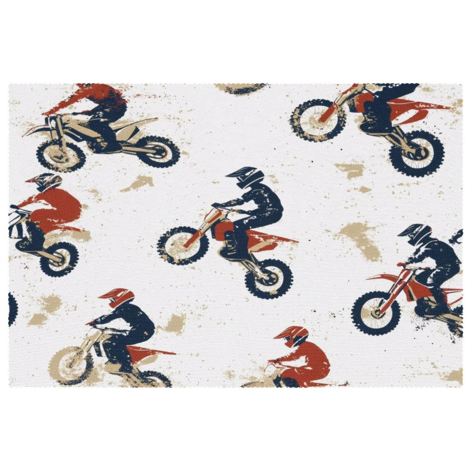 Set de table antidérapant et résistant à la chaleur Motor Cross pour repas en famille