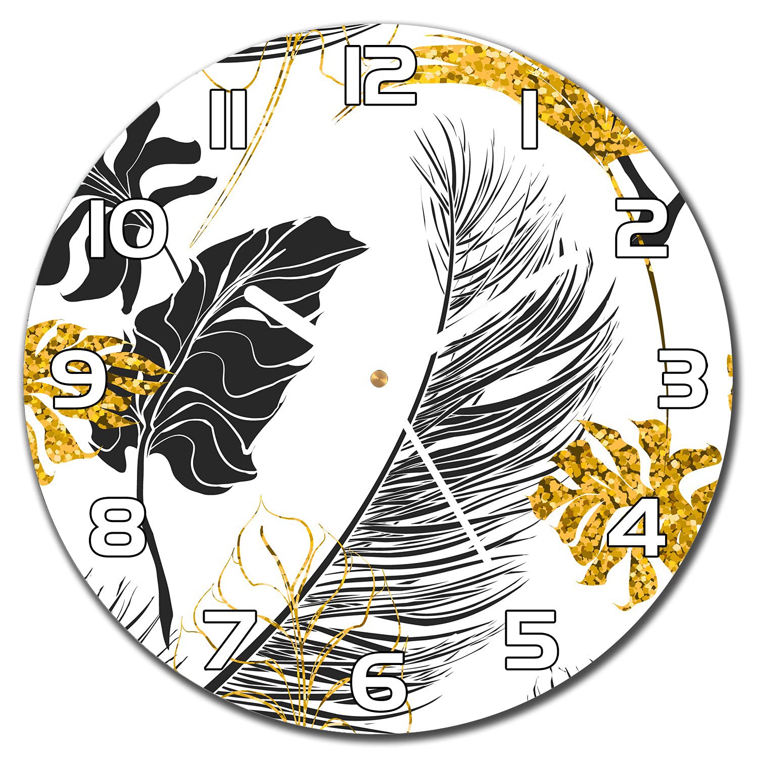 Horloge en verre de sécurité haut de gamme fleurs d'or Coloray 30cm