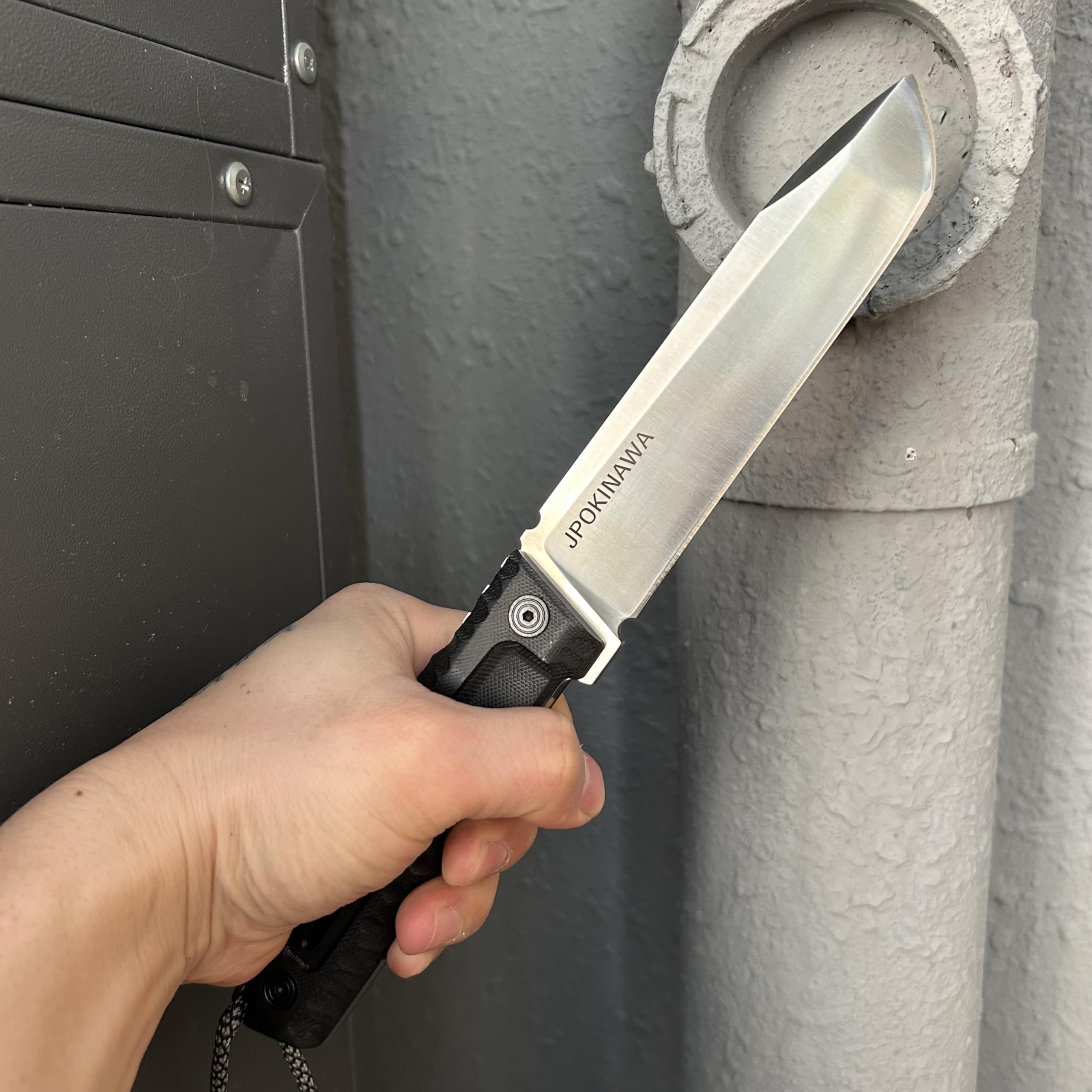 27cm【Manico in G10 - Fodero in Kydex】acciaio D2 Coltello da campeggio
