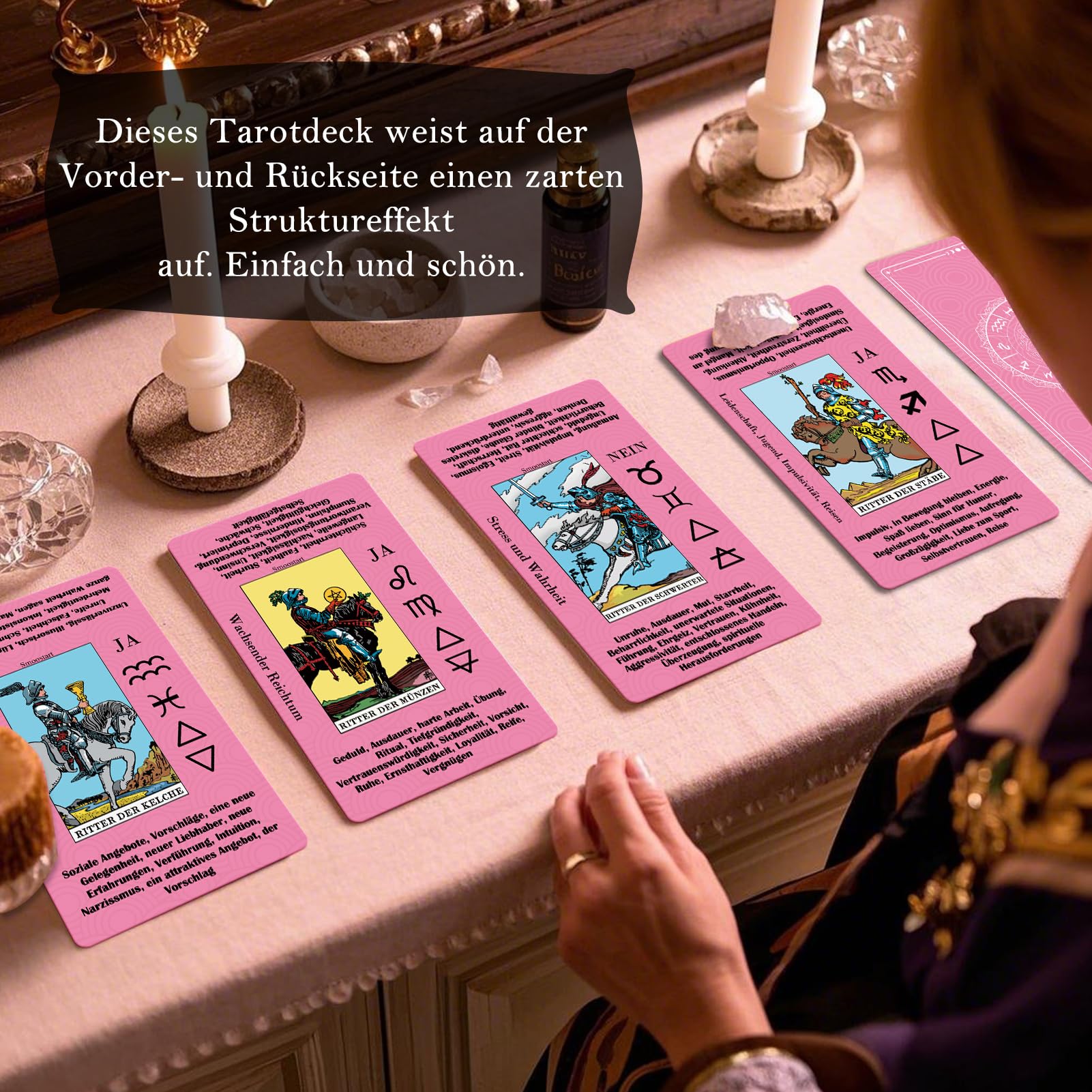 Smoostart German Tarot Cards for Beginners with Meanings On Them Tarot Cards Deck With Guide Book, Comes With Exquisite Storage Bag - Image 4