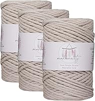 Vista 36 de Makromecity, Cordón de macramé de un solo hilo de 3 mm x 100 yardas (300 pies) Hilo de algodón azul marino de 3 mm de un solo hilo para arte