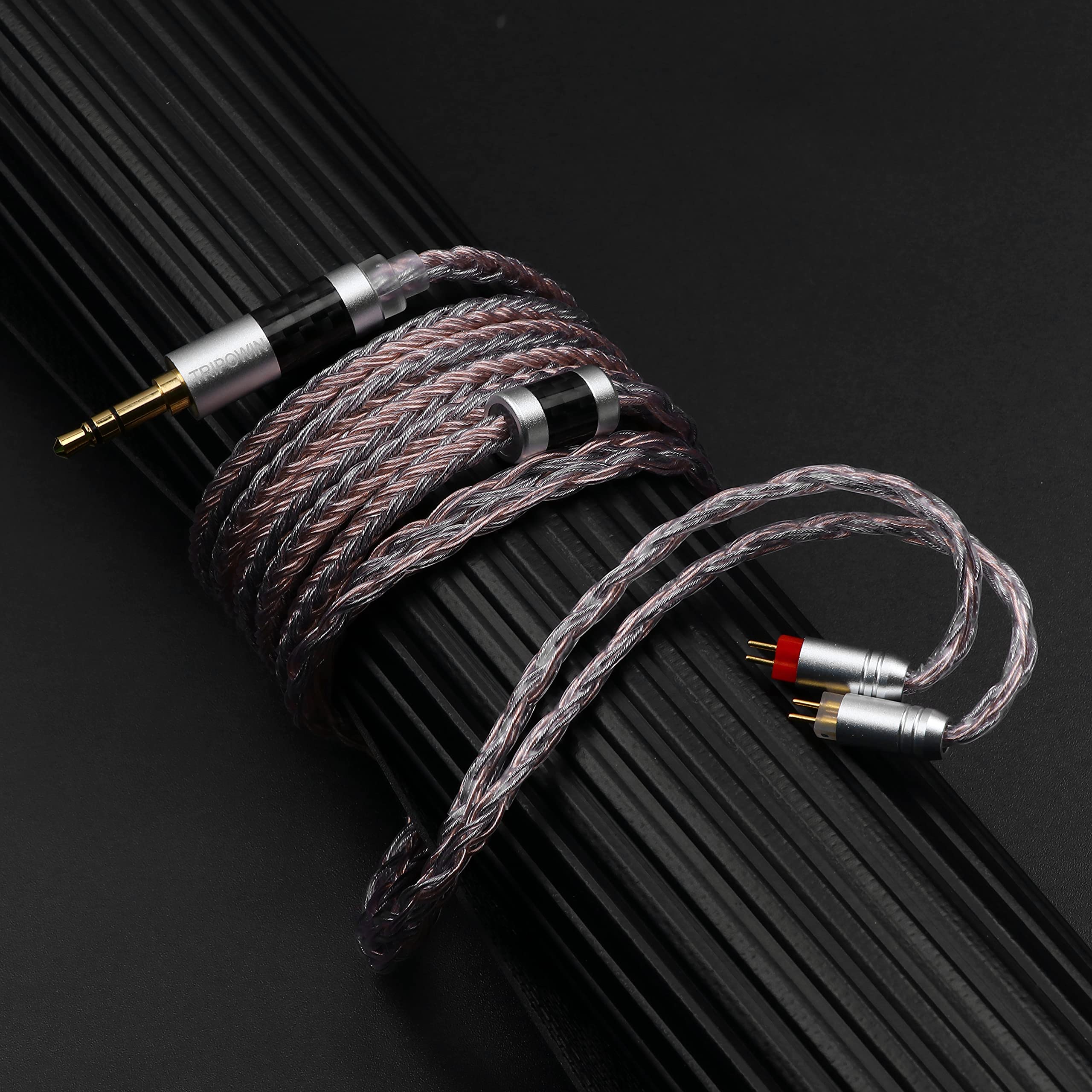 LINSOUL Tripowin Jelly Upgraded 21 Core HiFi Kopfhörer Kabel mit Versilbertem OCC + Legierung Kupfer Graphen + OCC gemischtes geflochtenes Kabel für Audiophile Musiker(0,78mm 2pin)