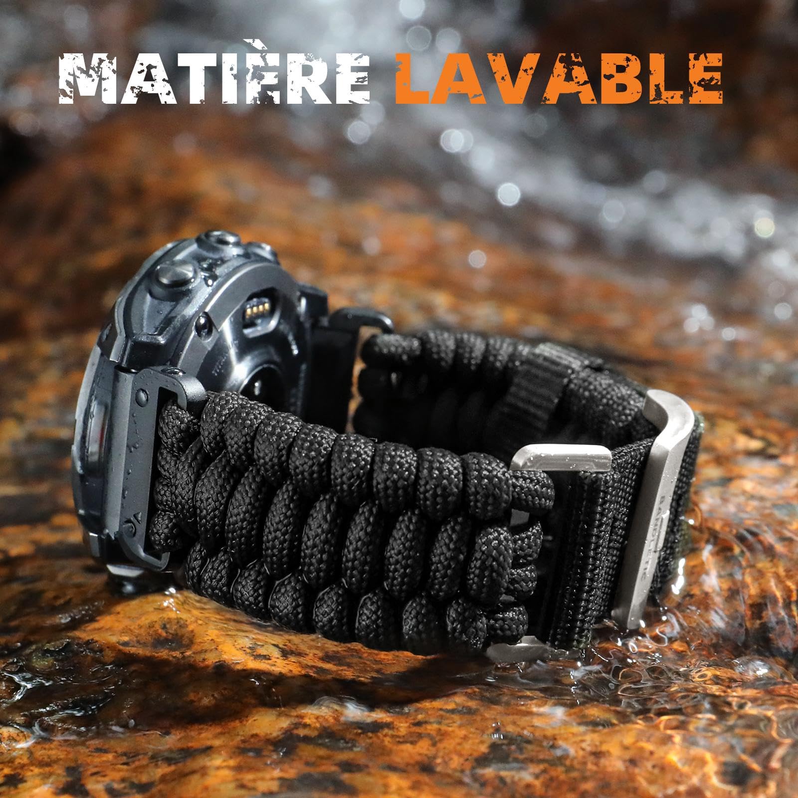 Bandletic 22mm Bracelet Compatible avec Garmin Fenix 6 Pro/6/7/7 Pro/8 47mm