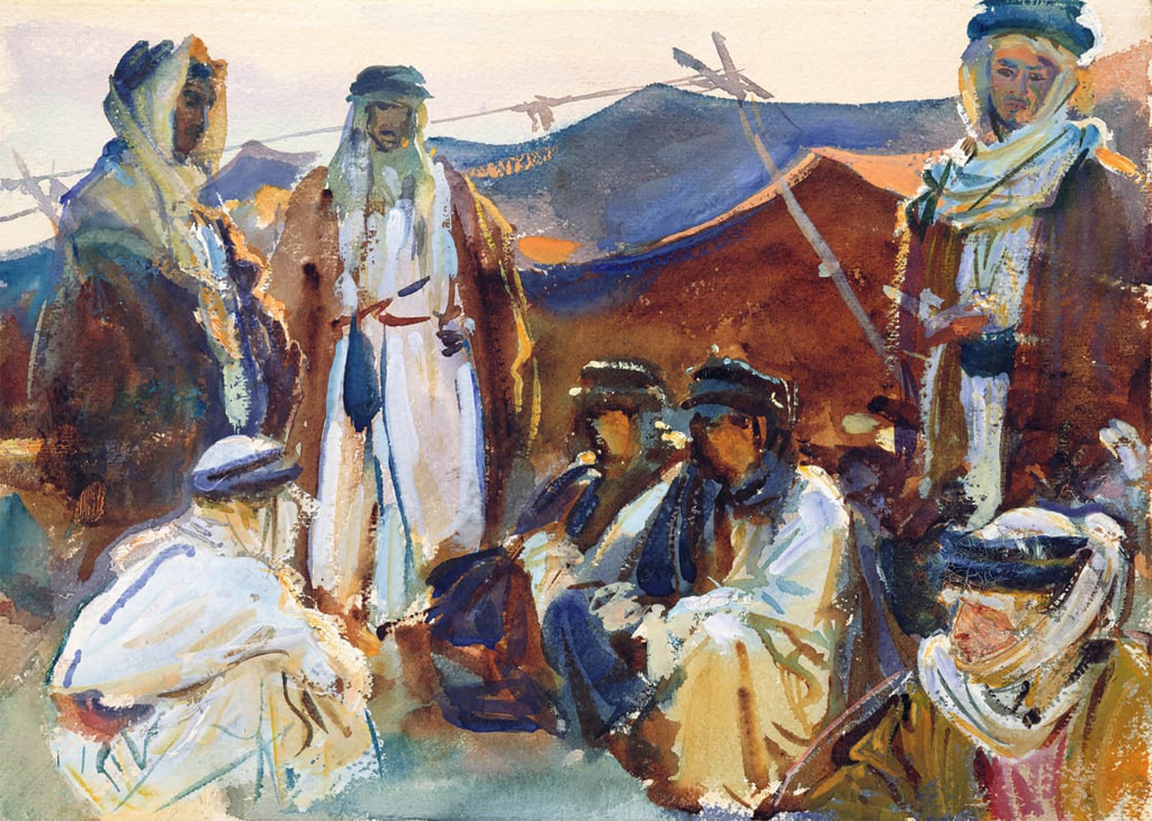 POSTERIIk Famous Animal Posters Vintage Picture Bedouin Camp by John Singer Sargent Modern Wall Decor for Home Decor 60x90cm