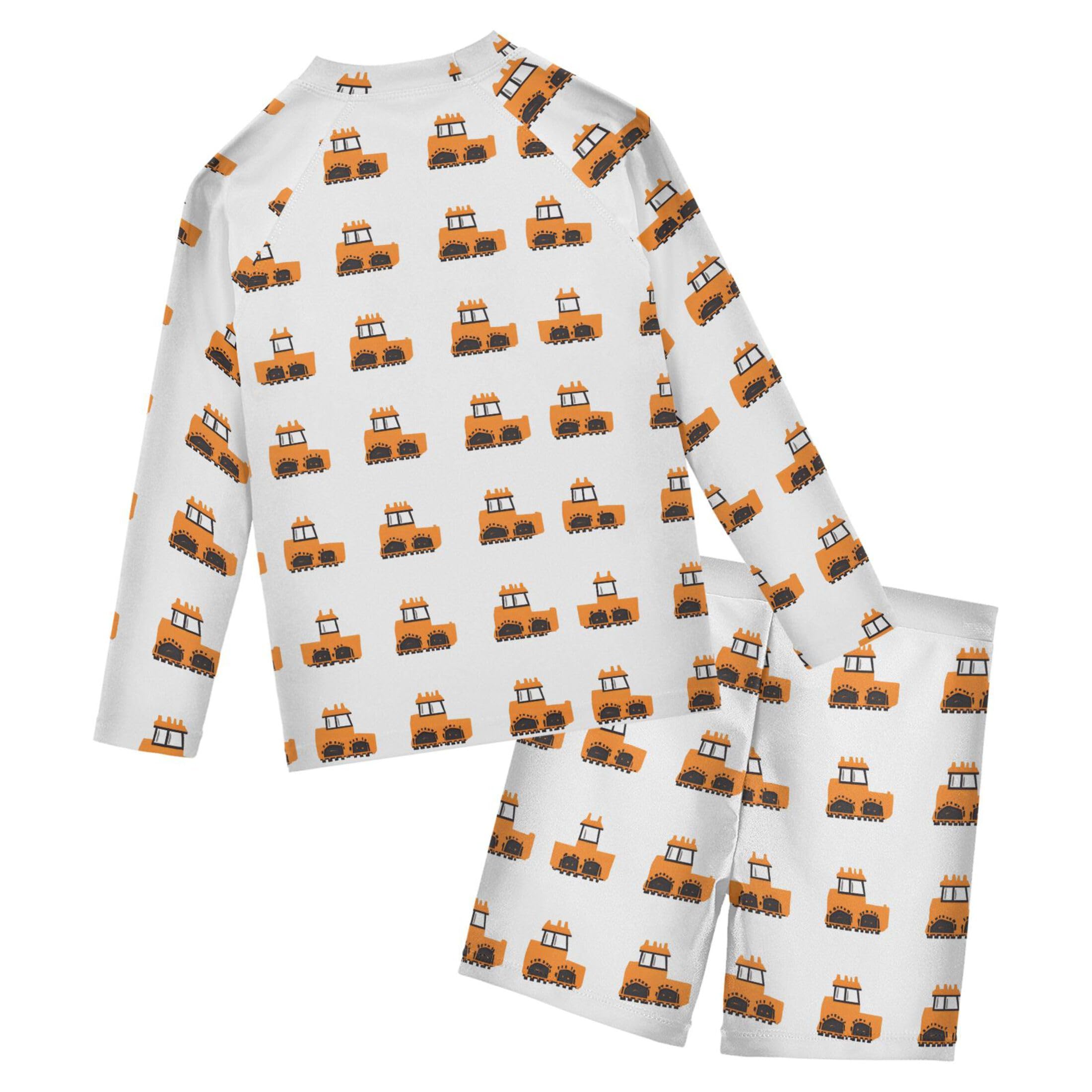 Tractor Toddlers and Baby Boys' Swimsuit Trunk and Rashguard Set B0403685