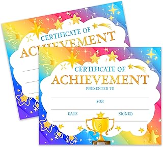 Certificate of Achievement, Colorful Award Certificates for Kids, Certificates of Completion for School Classroom, Preschool Kindergarten Diploma, End of School Year Gifts Back to School Supplies -11
