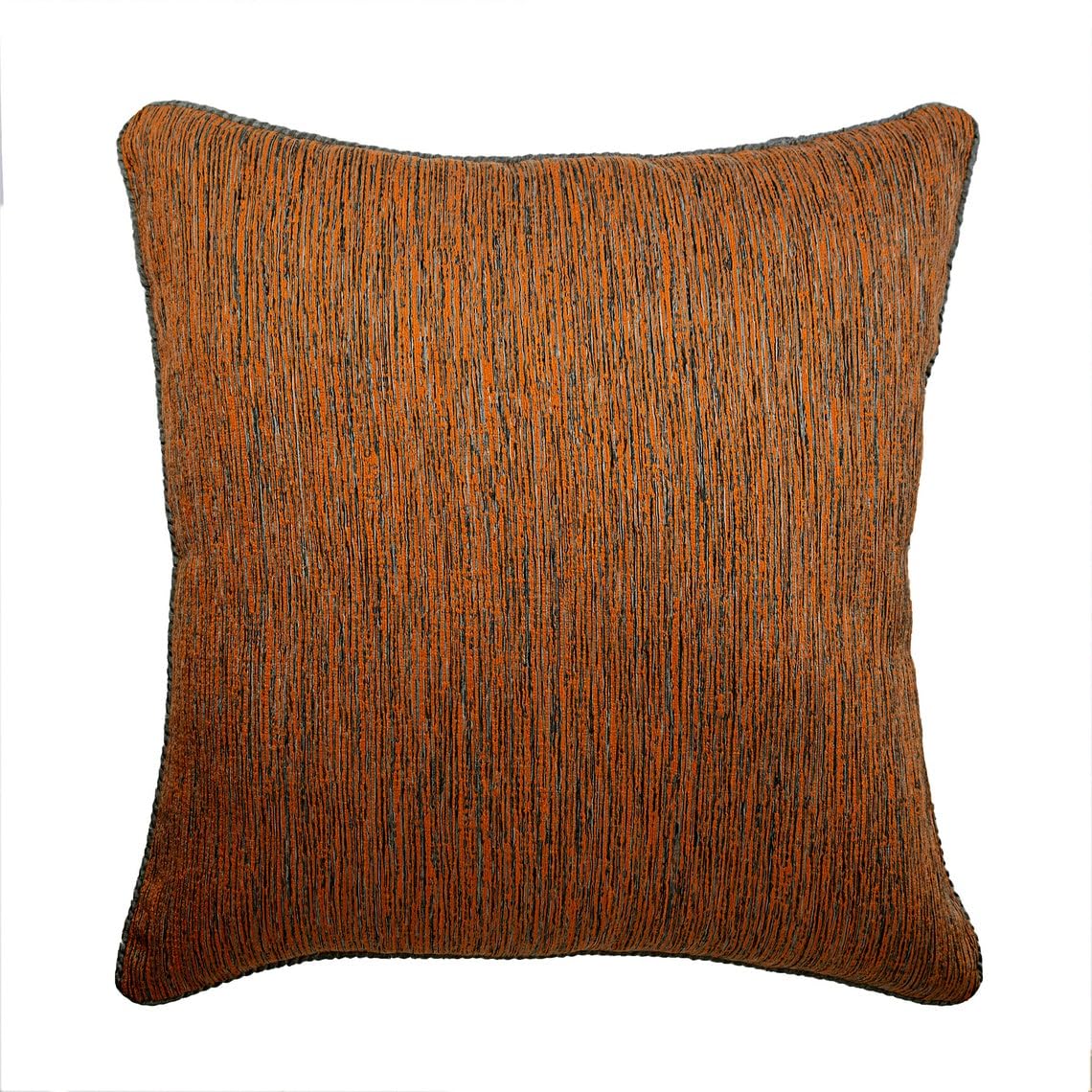 The HomeCentric Orange Cushion Cover, 45x45 Jacquard Stripe Texture Cushion Cover, Cushion Cover, Fabric Cushion, Orange Cushion Cover 45x45 cm (18x18 inch), Striped - Orange Sitting Room โ image 1
