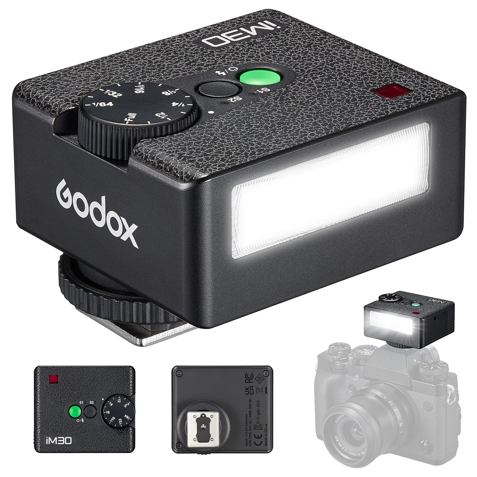 Godox iM30 Flash 7 Livelli di Potenza Mini Speedlite 6500K per Fotocamera
