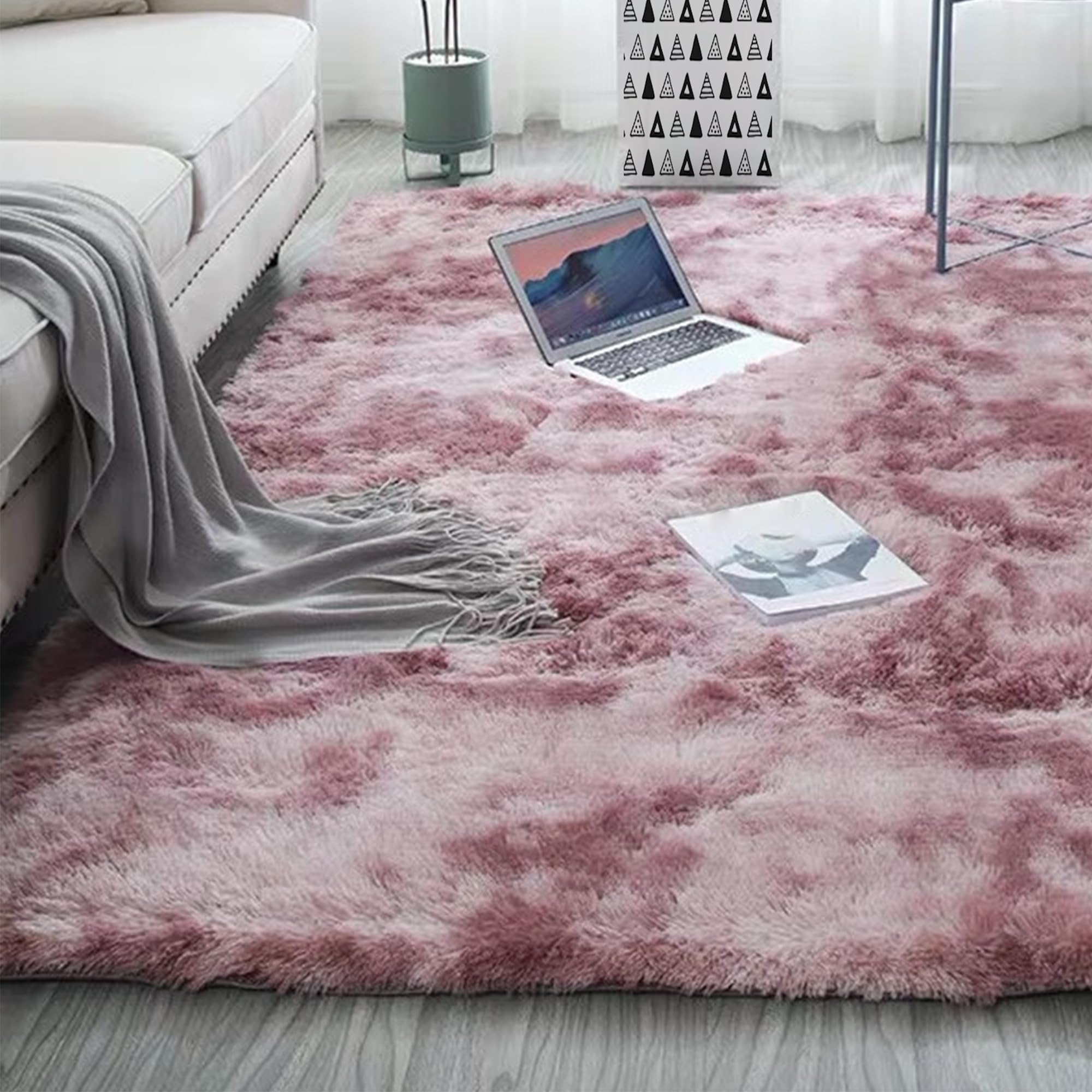 Tapis de salon shaggy lavable pour éliminer les taches, 180x250 cm