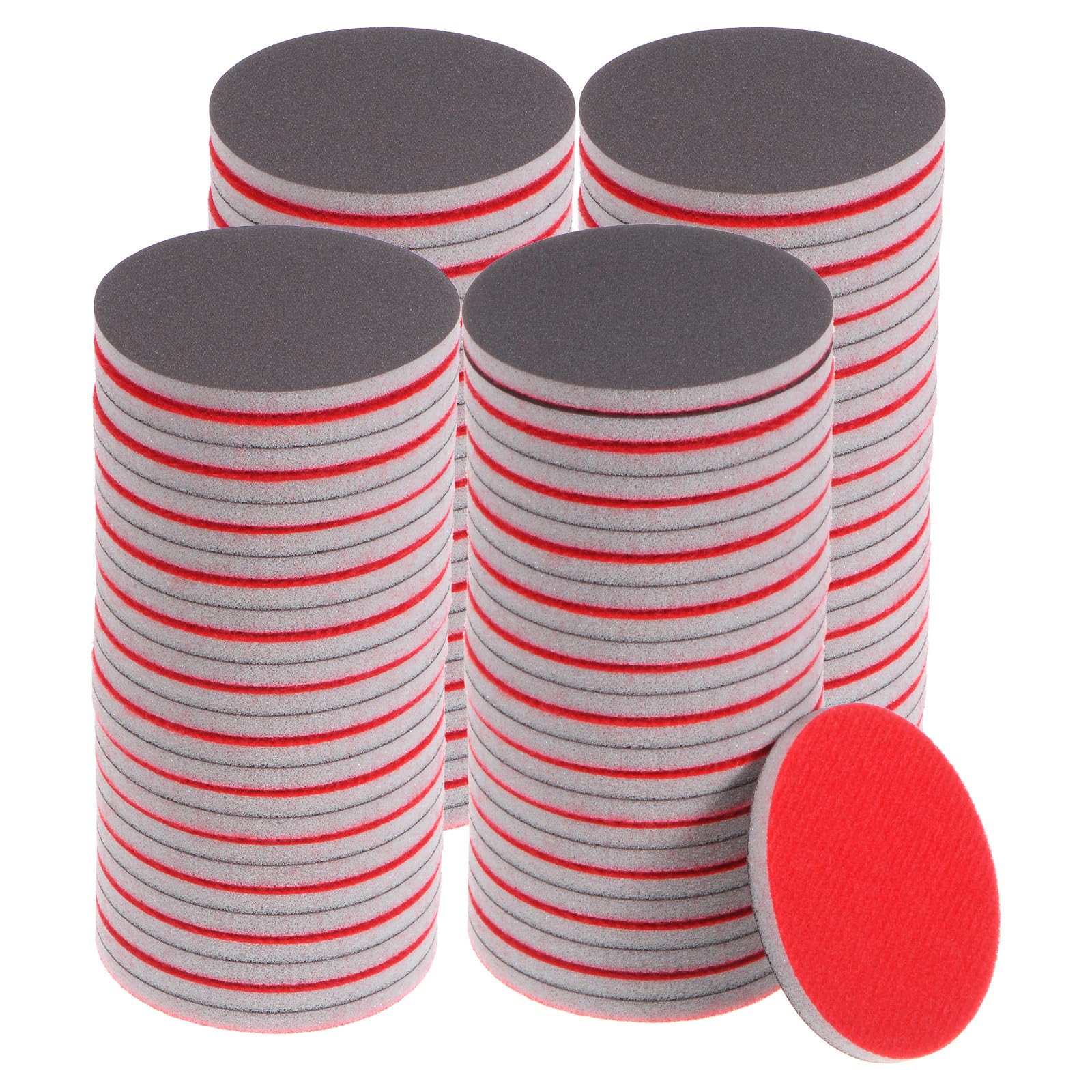 QUARKZMAN 100uds 1500 Grano Lijado Esponja 3 Pulgada Gancho y Bucle Esponja Lijado Disco Húmedo/Seco para Coche Madera Yeso Paneles Metal