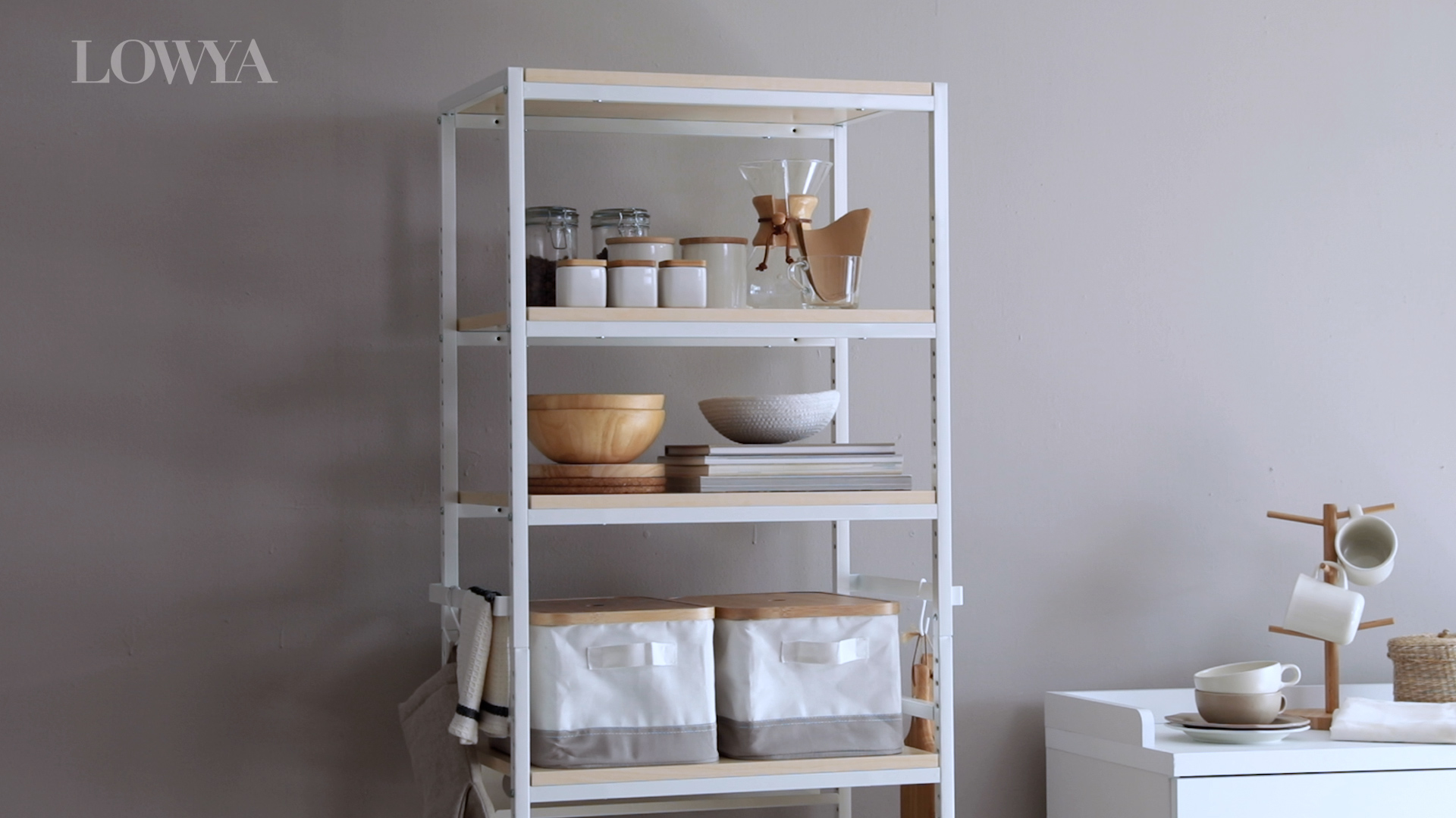 Amazon｜LOWYA ロウヤ ラック キッチンラック 36段階調整 可動棚