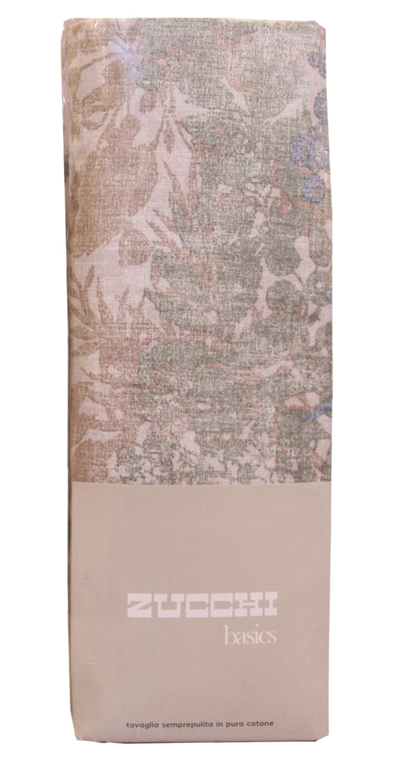 Zucchi - Mantel antimanchas para mesa de 12 plazas, 100% algodón, resinado (Fall B1, 8 plazas, 140 x 220 cm)