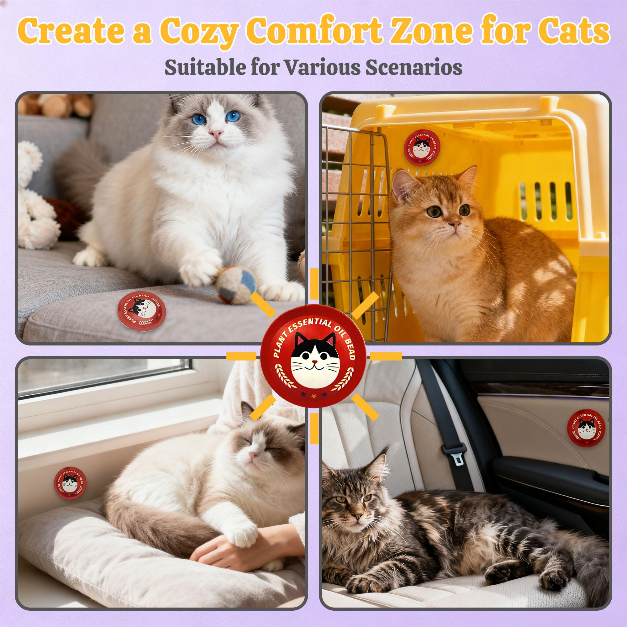 xcivi Pop Patch for Cat Calming Diffuser, Cat Anxiety Relief Stress Reduction, Cat Calming Pheromones Help Anxiety, Enhanced Calming, Cat Calming Patches for Travel, Car & Home Use - image 5