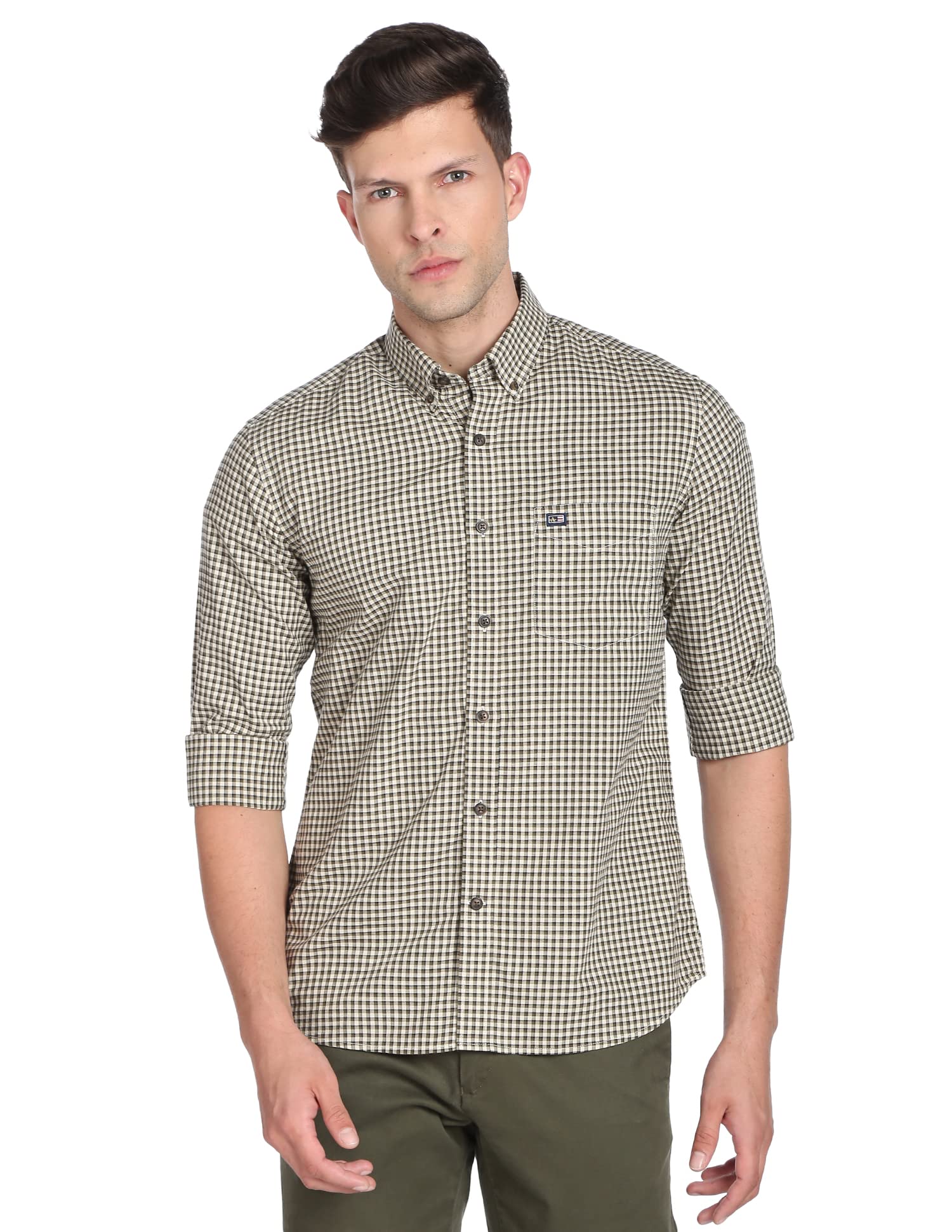 Arrow Tennis Club Micro Check Casual Shirt-image-3