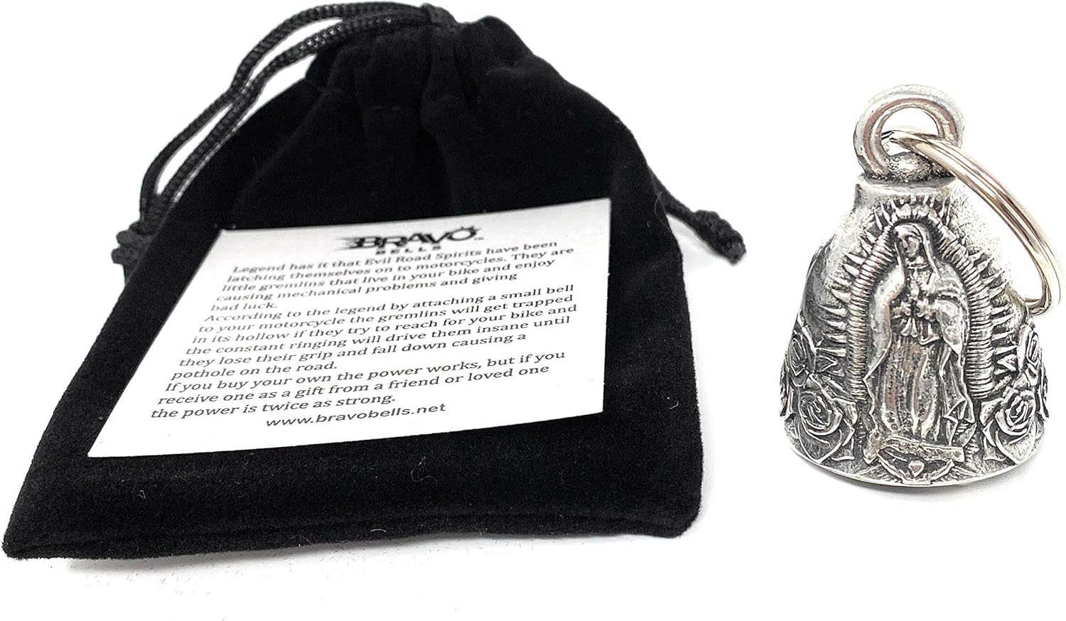 Bravo Bells Virgin Mary Bell - Biker Bell Accessory or Key Chain for Good Luck on The Road - Image 3