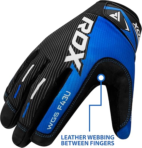 Miniatura 3 de RDX Guantes de gimnasio para levantamiento de pesas para entrenamiento de fitness, transpirables con protección antideslizante de la palma - Gran