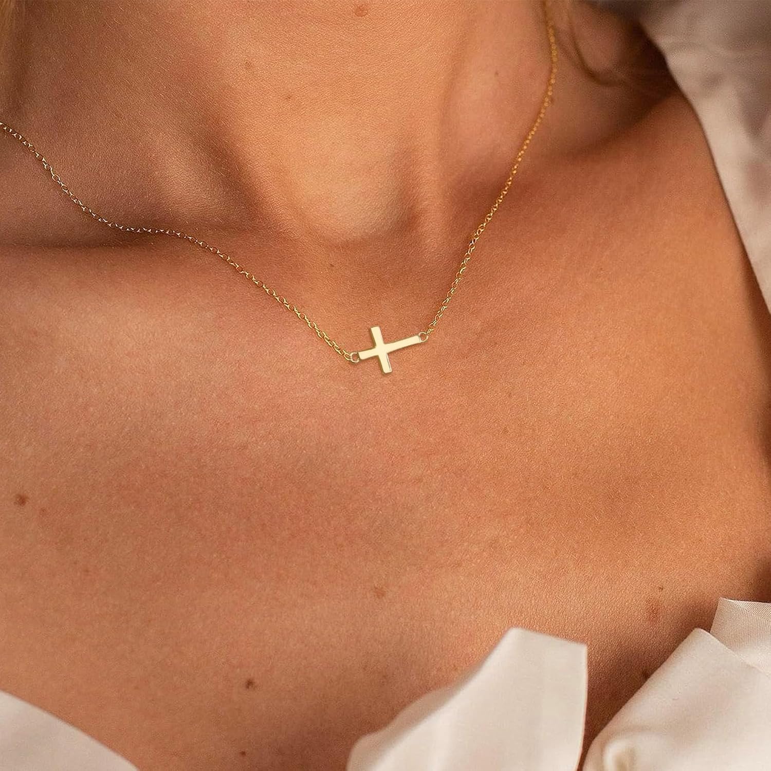 18K Gold Plated Cross Necklaces for Women, Crystal & Cubic Zircon Christan Pendant Necklace, Faith Gift for Her on Special Day, Birthday,Anniversary Day, Dailywear - Image 2