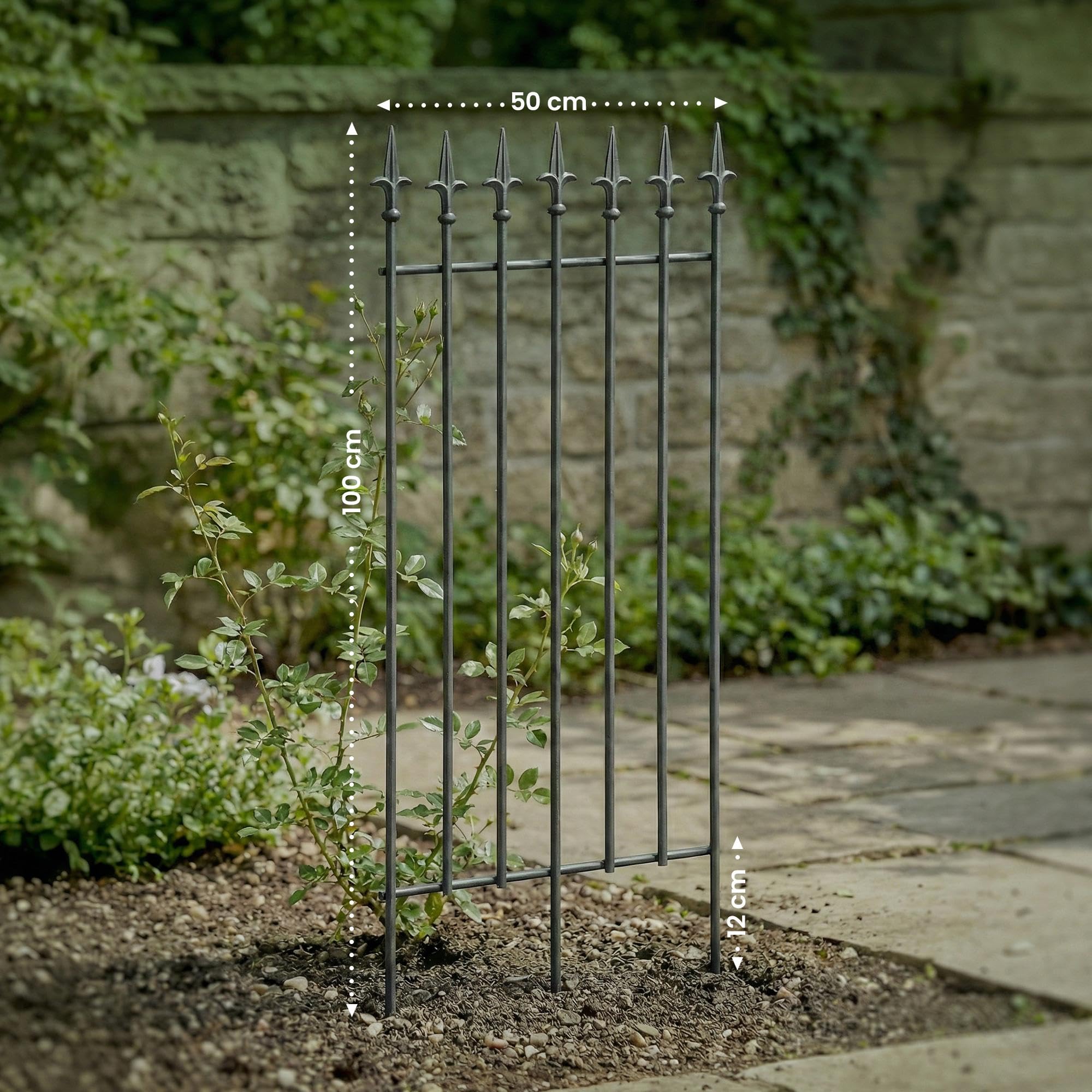 CLP Juego de 2 celosias de Metal 100x50 cm Elisa, Soportes estables para Rosales y Hiedra, en Estilo modernista, para Jardin, Color:Antracita