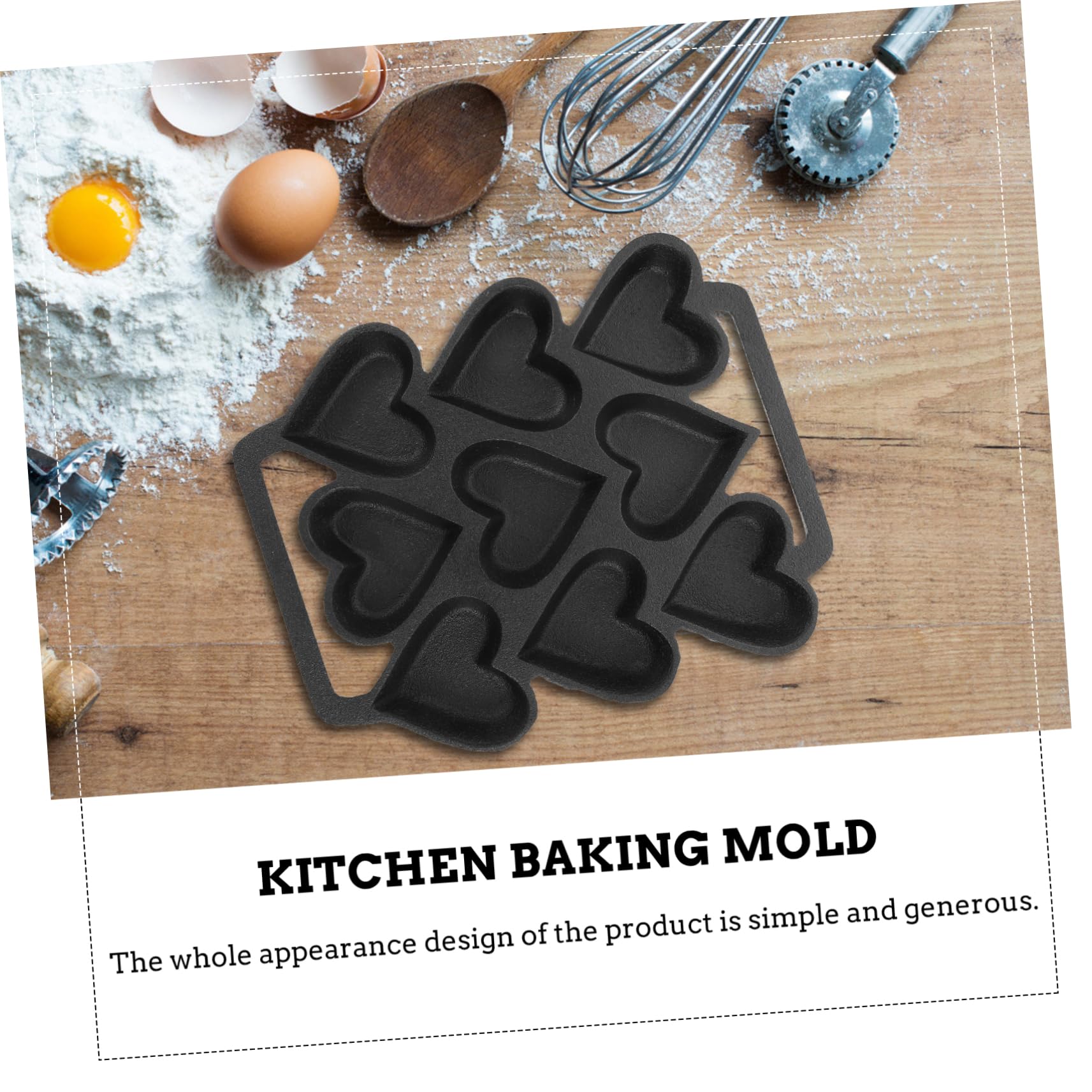 Cabilock Molde De Hierro Para Tartas 9 Agujeros Moldes De Corazón Herramientas De Cocina Diy