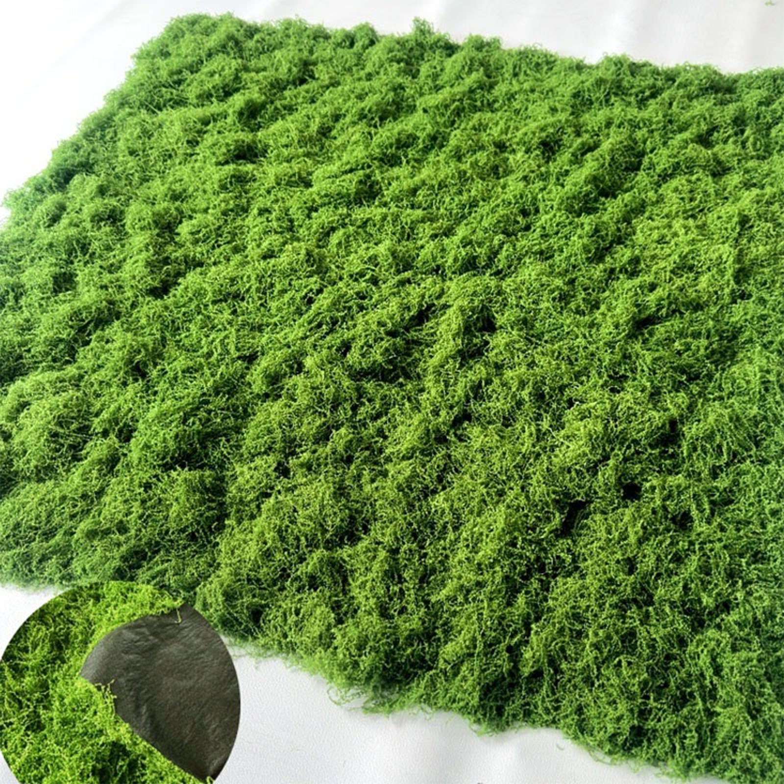 Artificial Moss Mat 1m x 1m, Realistic Green Fake Moss with Natural Texture, Soft & Flexible Decorative Moss for Mini Landscapes, Bonsai, Terrariums, DIY Crafts and Home Decoration (Light colors)